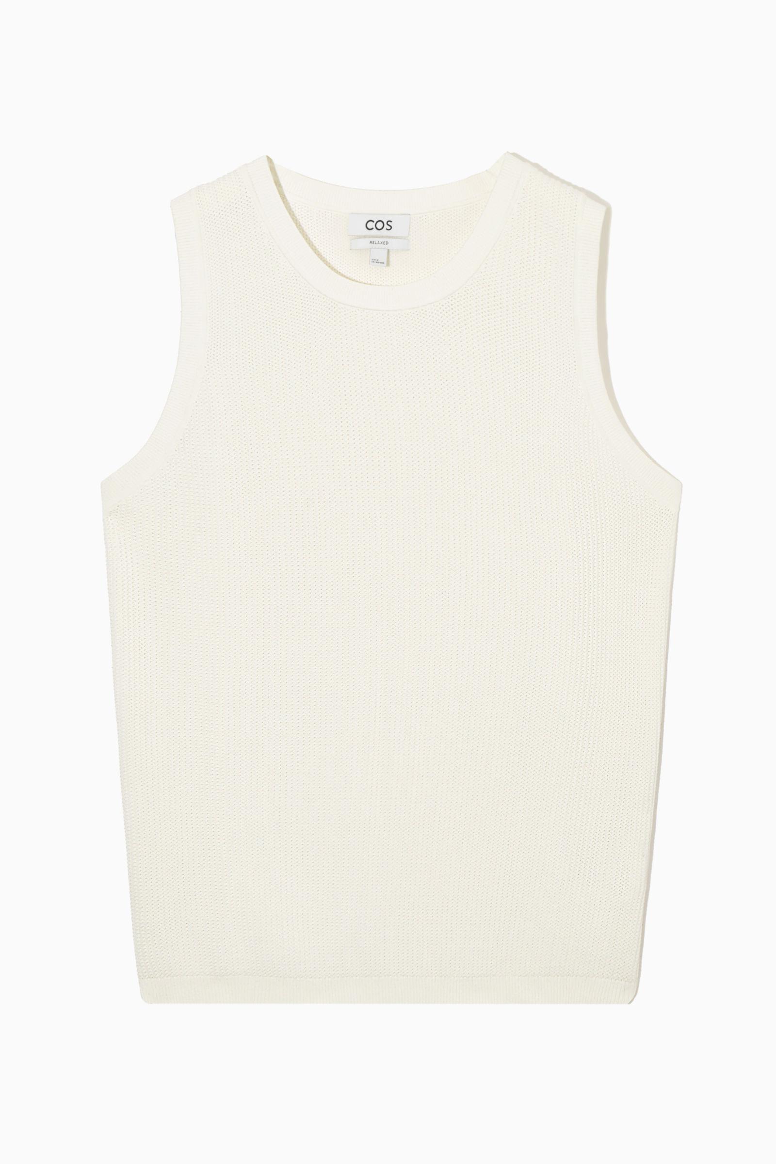 COS Textured Knitted Vest in White for Men | Lyst UK
