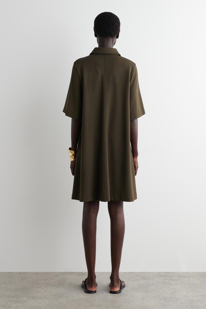 green emerald velvet dress COLOUR BLOCK POLO DRESS