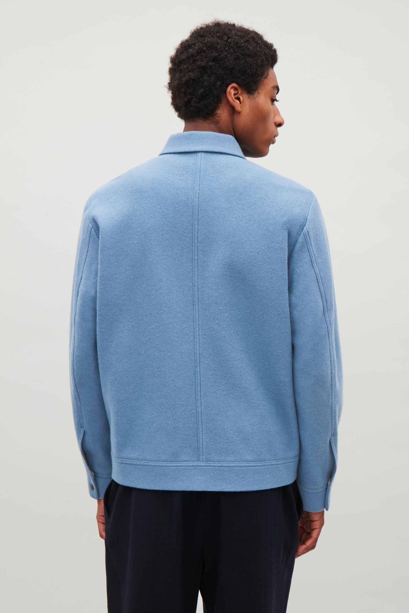 COS Boiled Wool Jacket in Blue for Men | Lyst