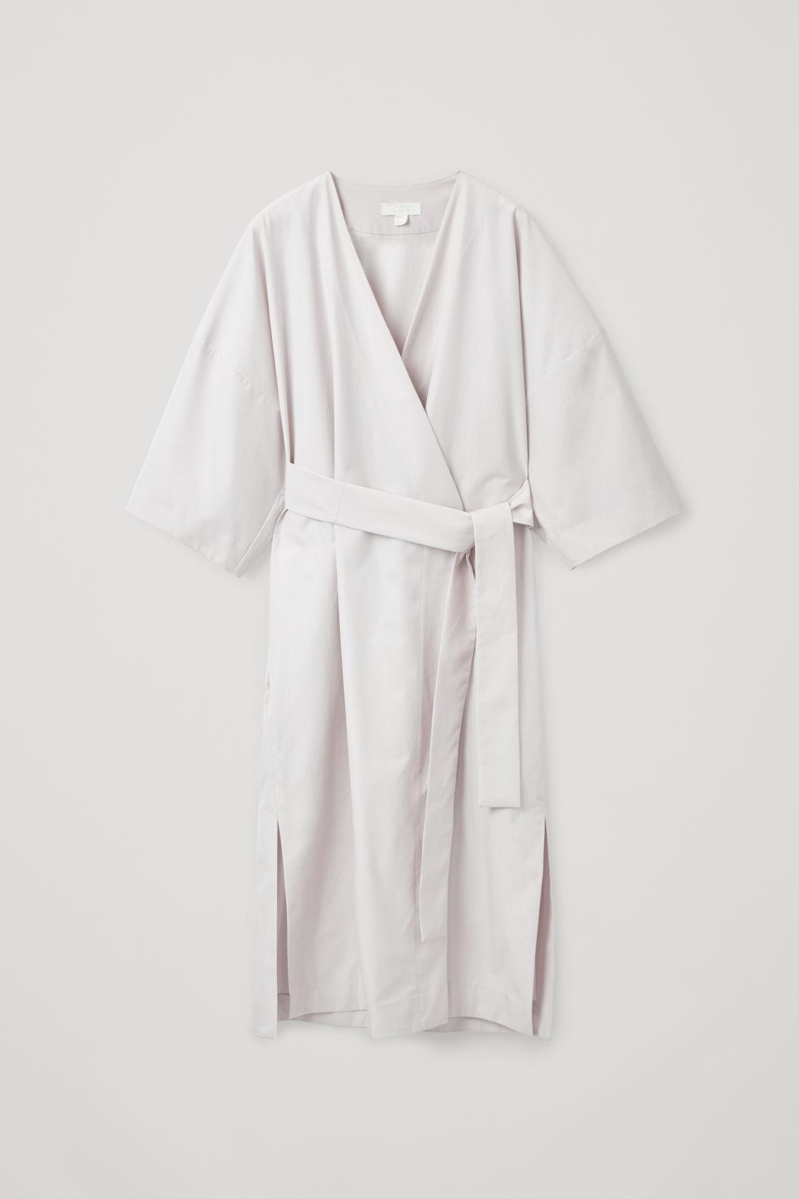 COS Cotton Kimono-inspired Wrap Dress in Beige (Natural) | Lyst