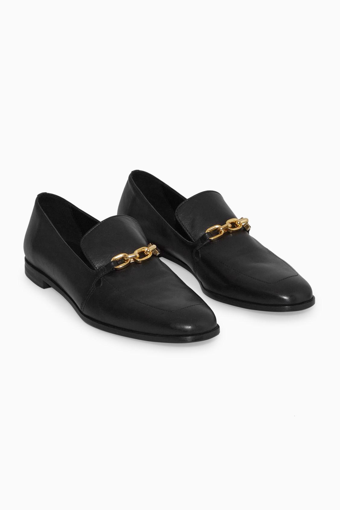 COS Leather Chain Loafers in Black Lyst