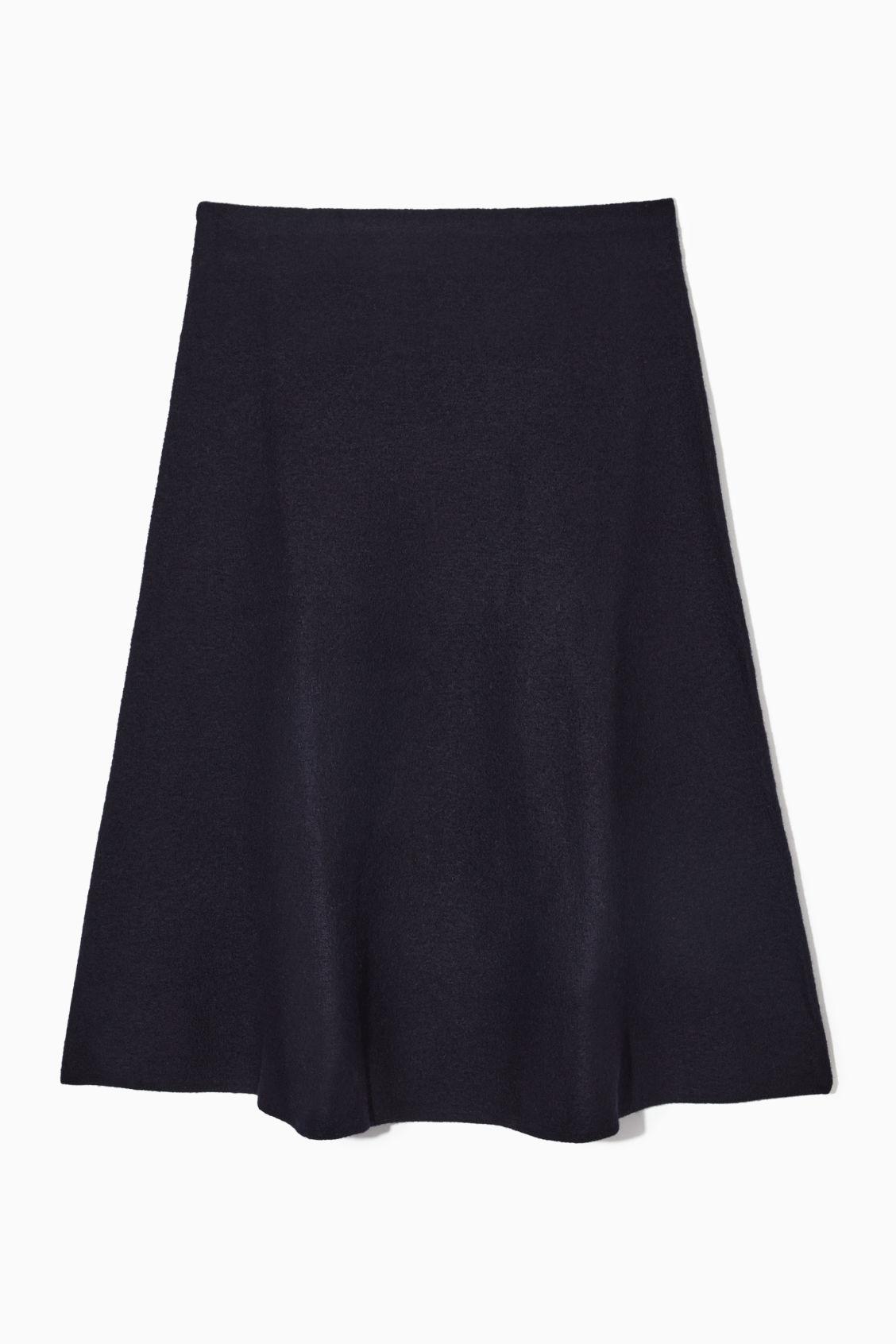 COS Flared Merino Wool Midi Skirt in Blue | Lyst