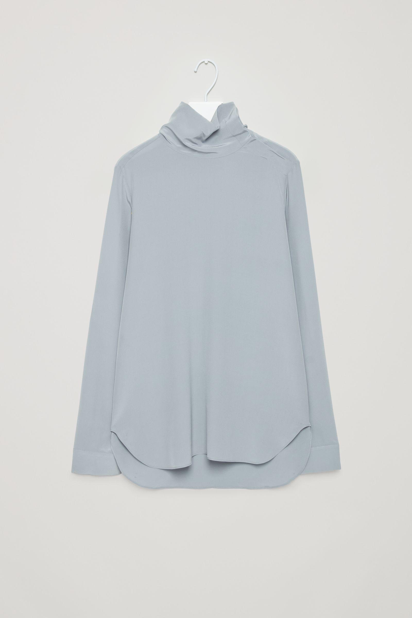 grey high neck blouse