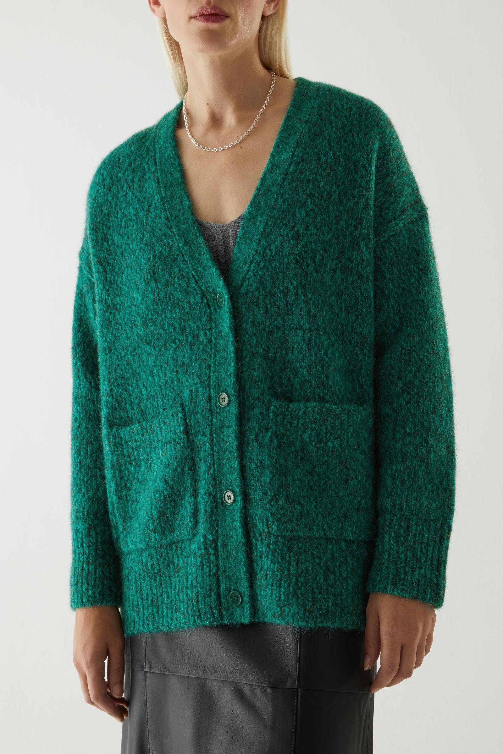 COS Brushed Alpaca-wool Mix Cardigan in Green - Lyst