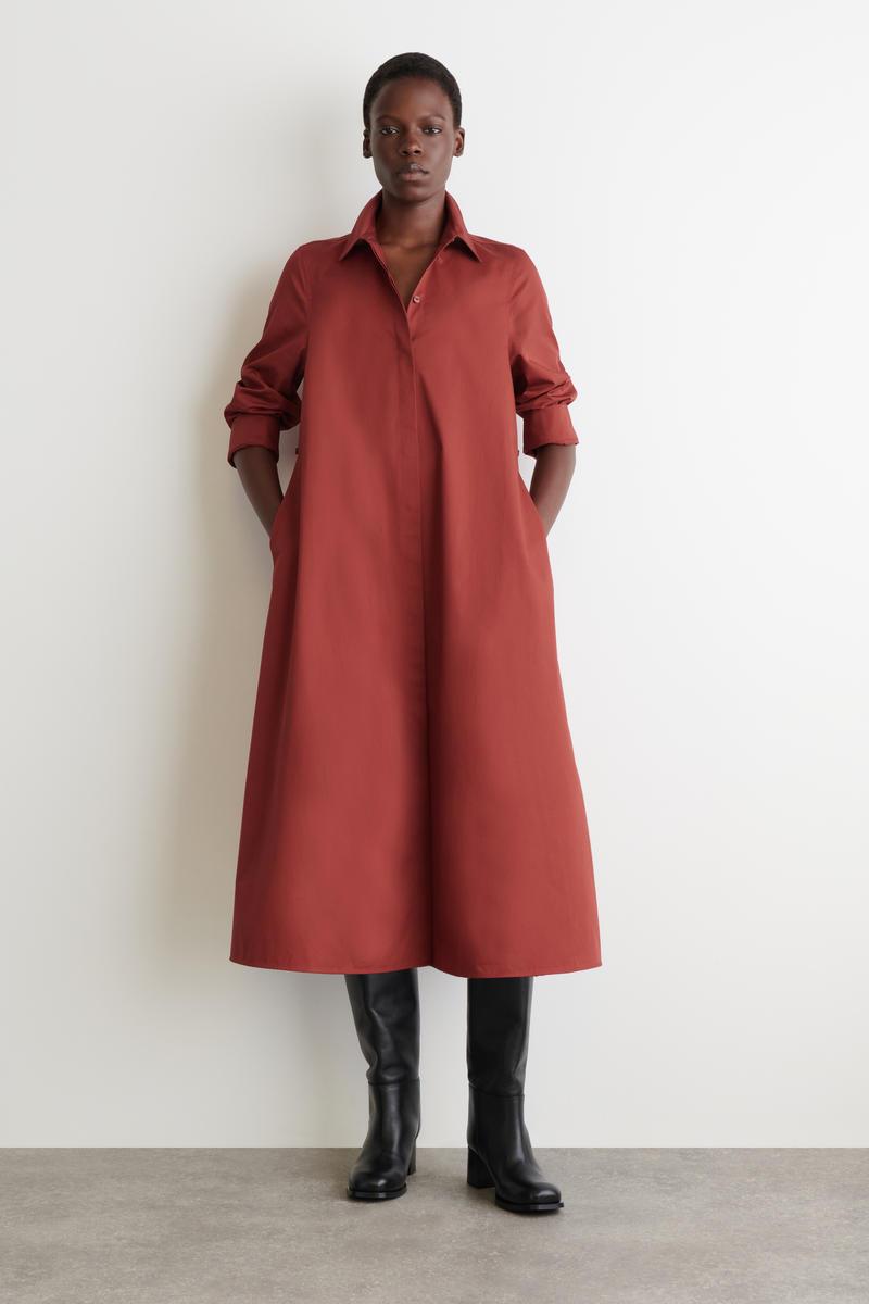 button down maxi dress short sleeve Eilis Short Sleeve Button Down Maxi Dress - Brown Stripe