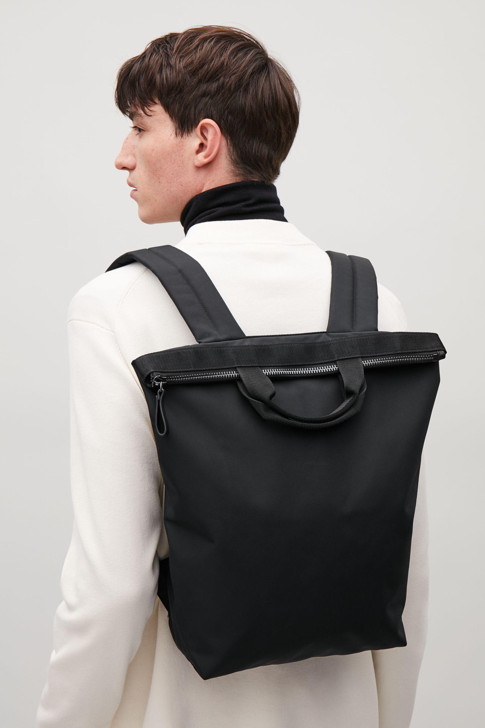 COS Leather Tote Backpack in Dark Navy (Blue) for Men - Lyst