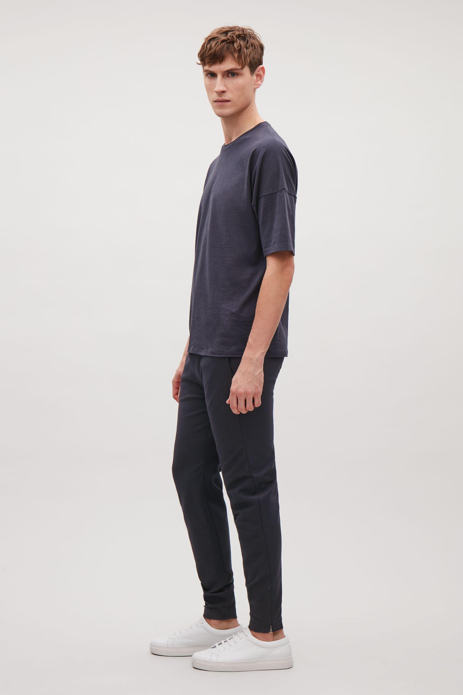 COS Zip-cuff Jersey Trousers in Blue for Men | Lyst