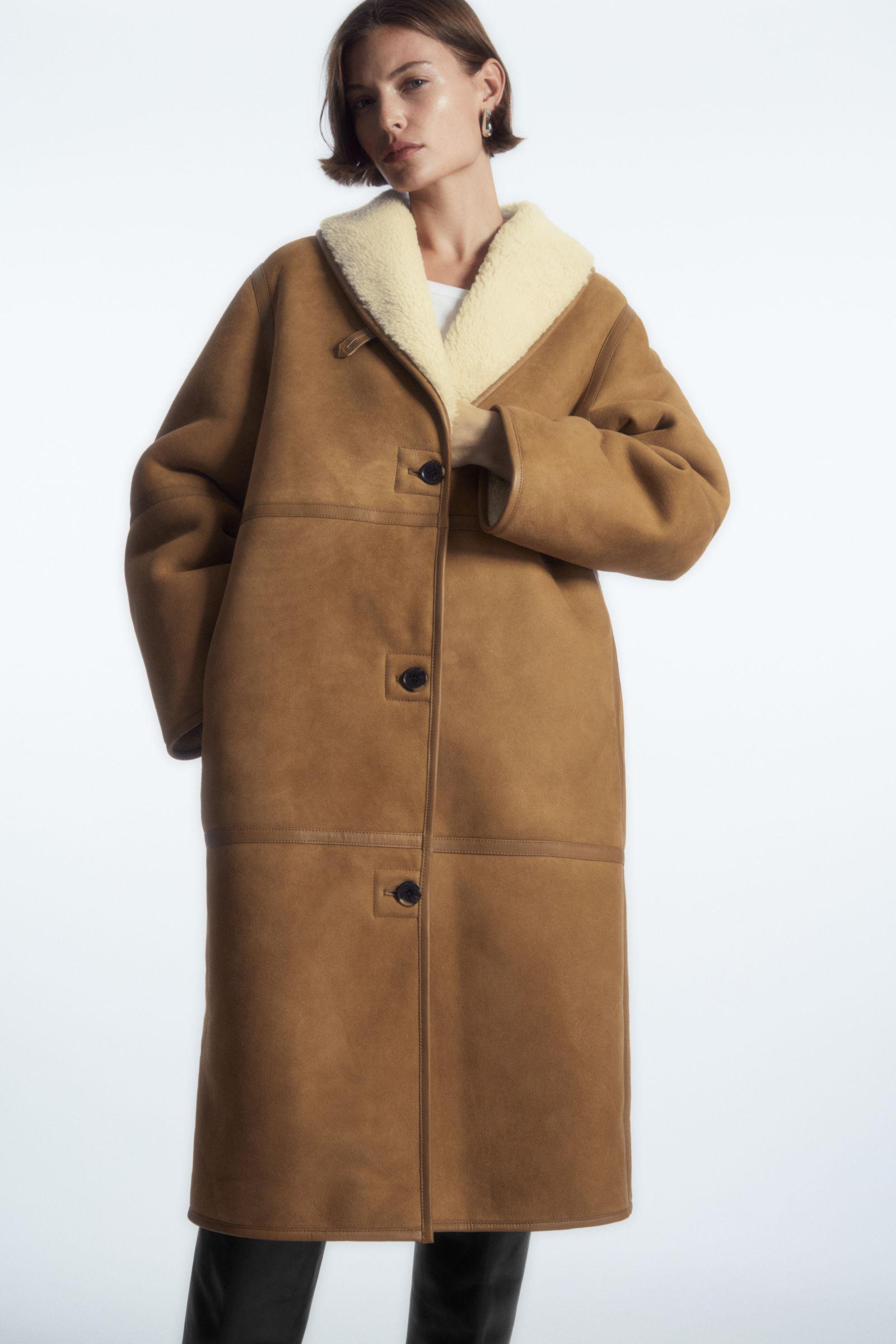 Oversized top sheepskin coat