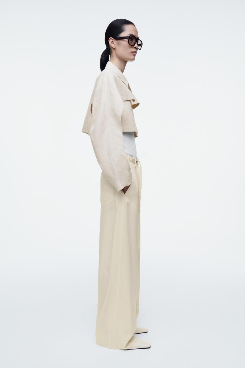 COS Cropped Linen Jacket in White | Lyst COS Cropped Linen Jacket in White | Lyst