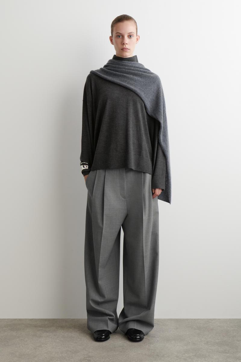 Pull Long Col Haut Cos Femme XS - Tricot Noir Coupe Décontractée