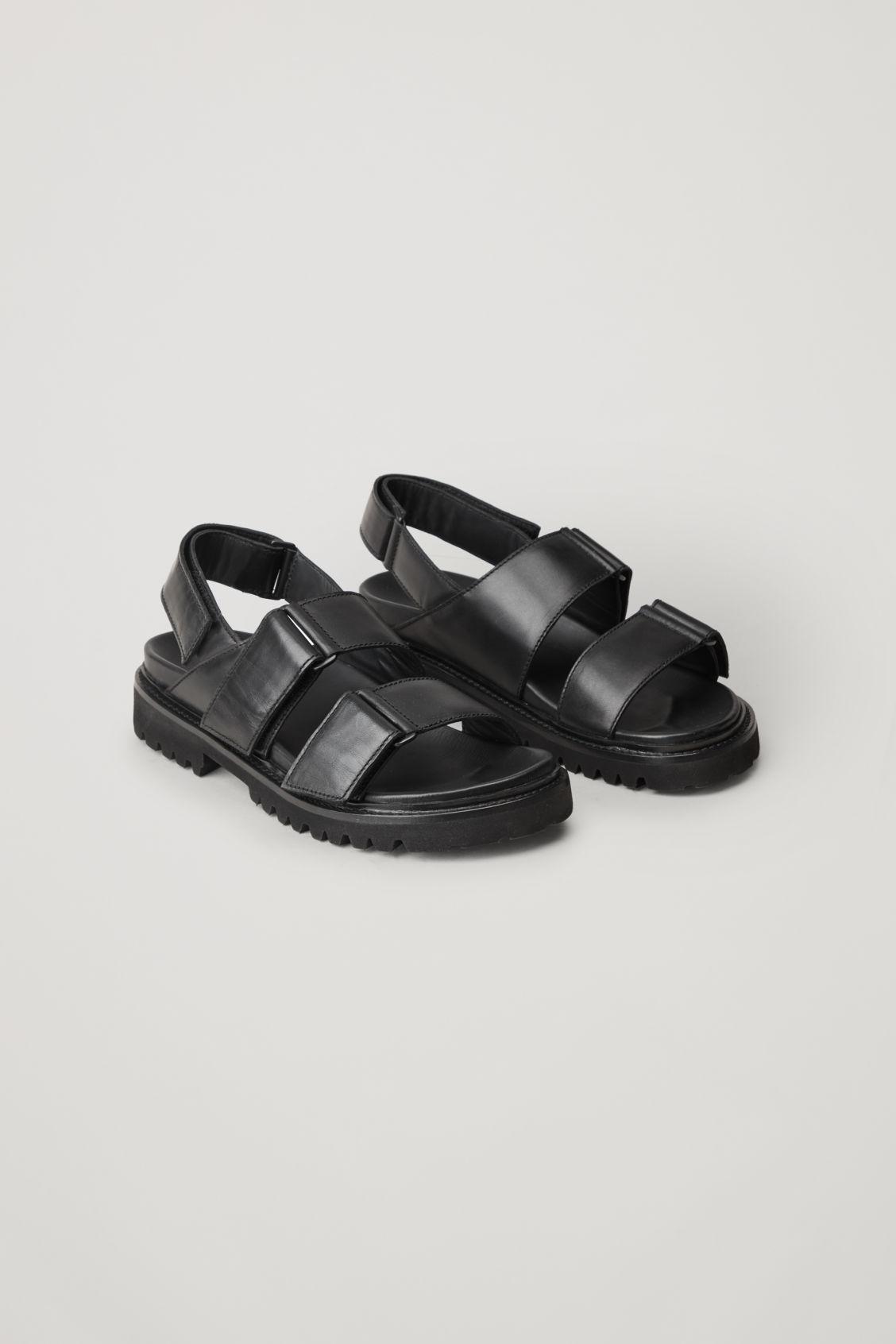 diamant Festival Lee COS Chunky Leather Sandals in Black | Lyst