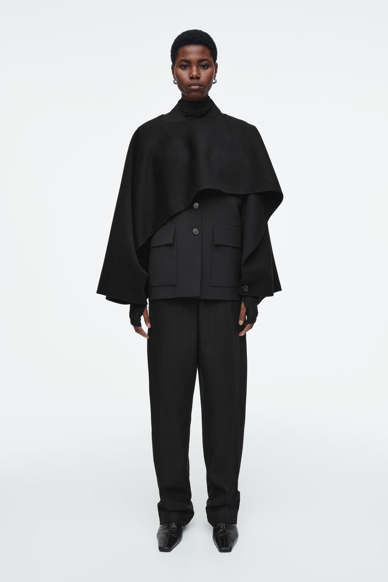 ジャケット・アウター COS WOOL MIX HYBRID CAPE COS Wool Mix Hybrid Cape | endource