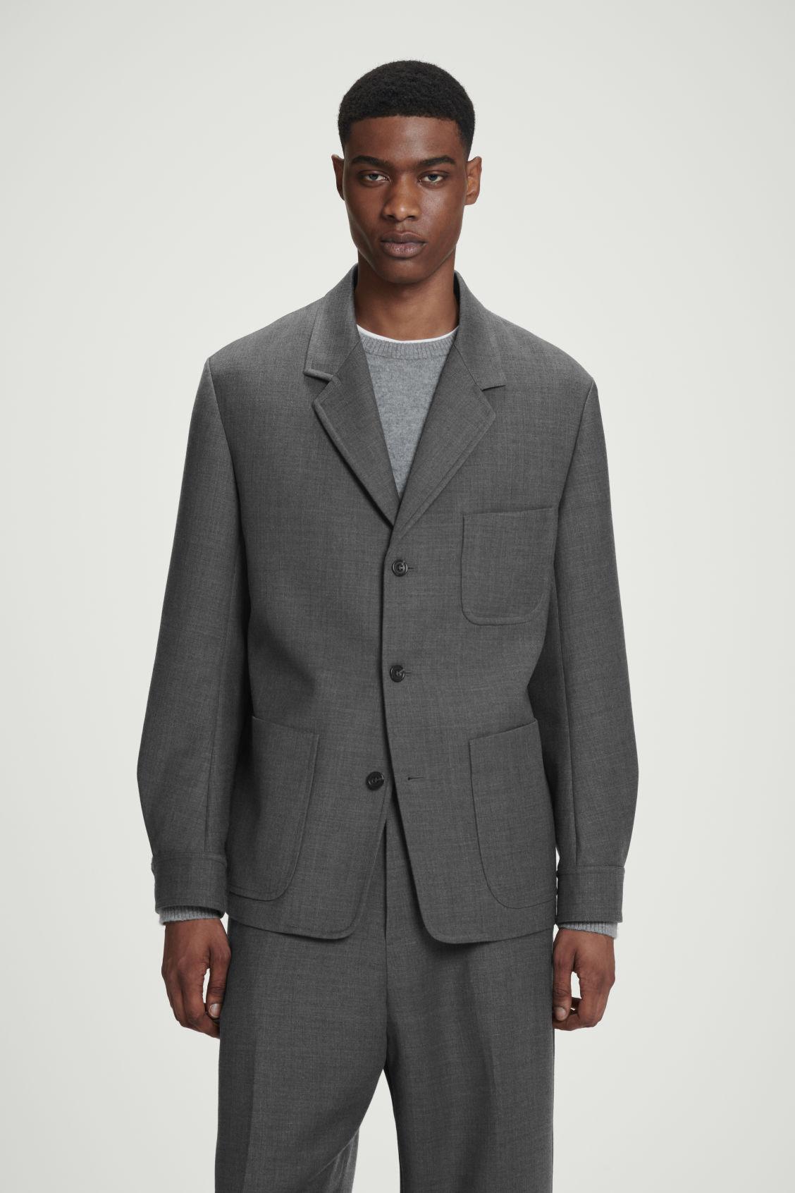 COS Relaxed Unstructured Merino Wool-Blend Blazer in Gray for Men