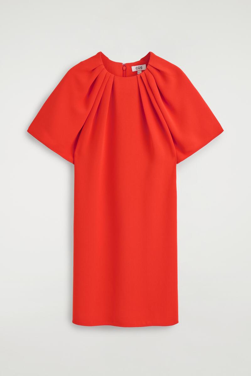 cos red dress sale Cos Panelled Asymmetric Dress In Red