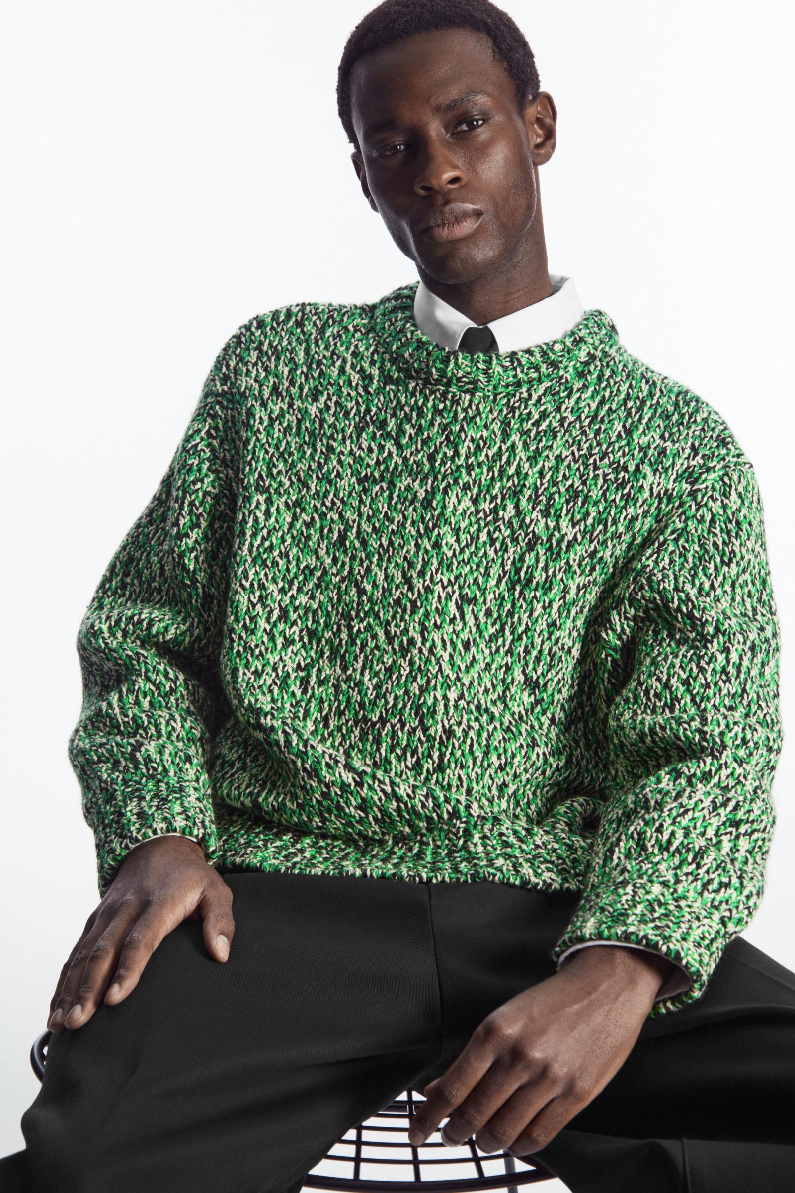 Green wool jumper clearance mens