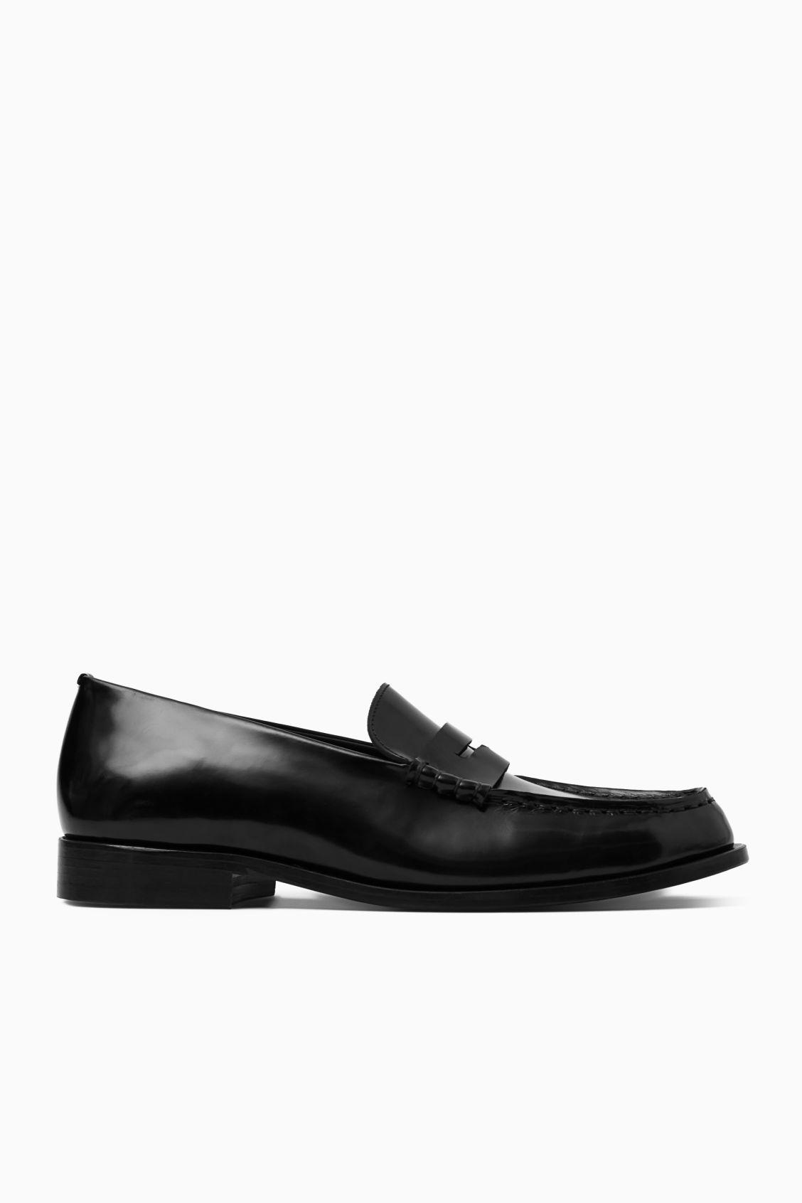 COS Classic Leather Penny Loafers in Black for Men | Lyst