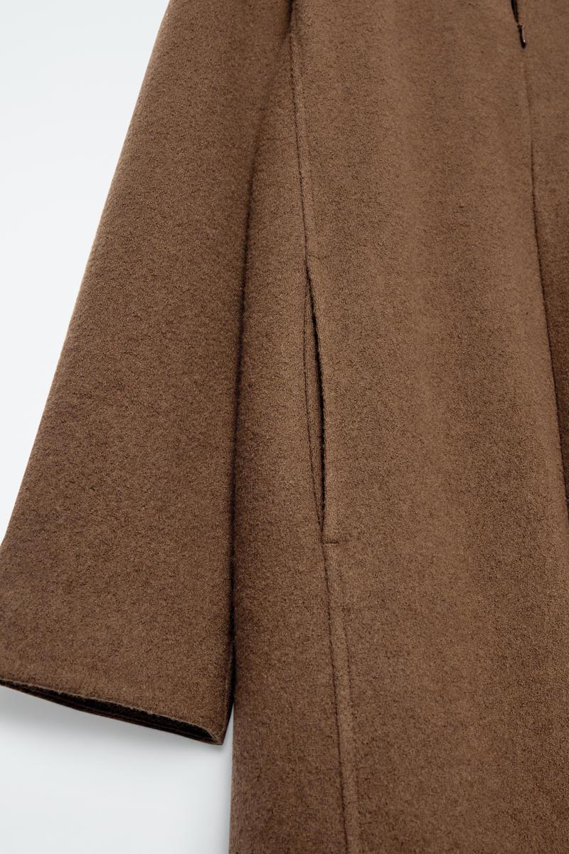 COS A-Line Boiled-Wool Mini Dress in Brown | Lyst