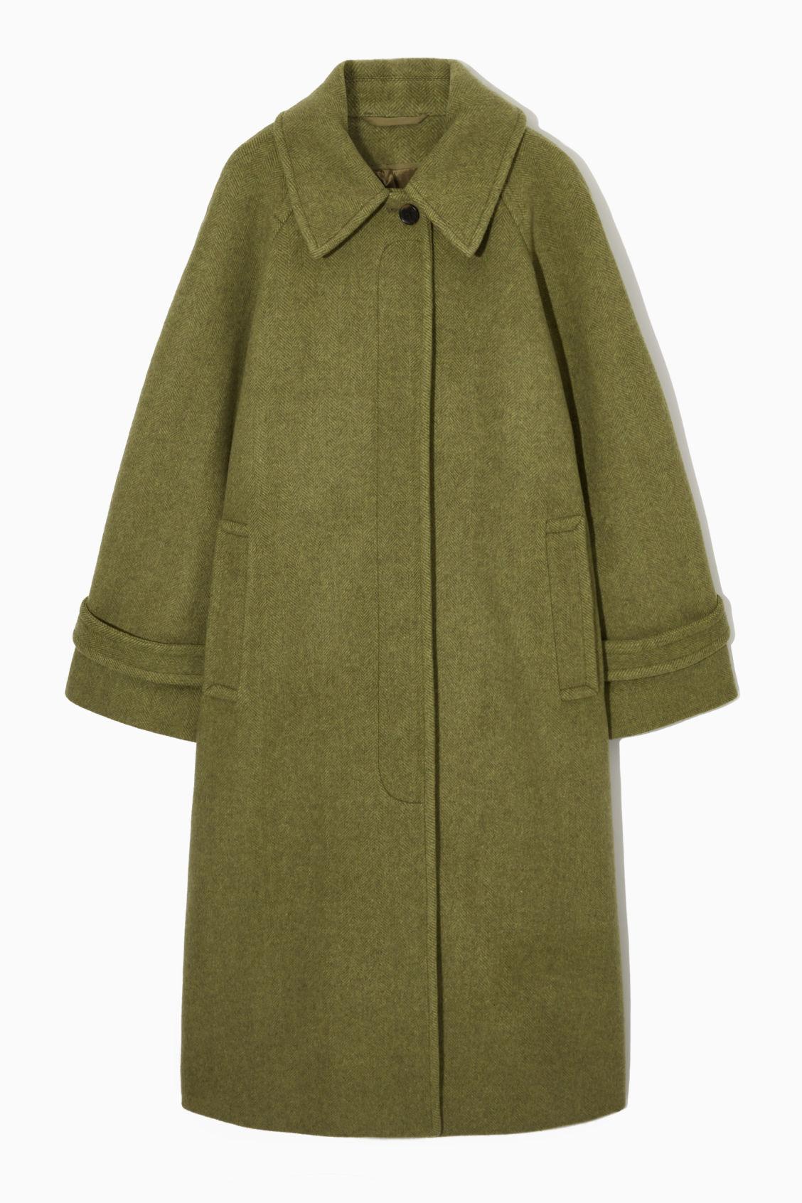 COS Wool-blend Tailored Coat in Green | Lyst