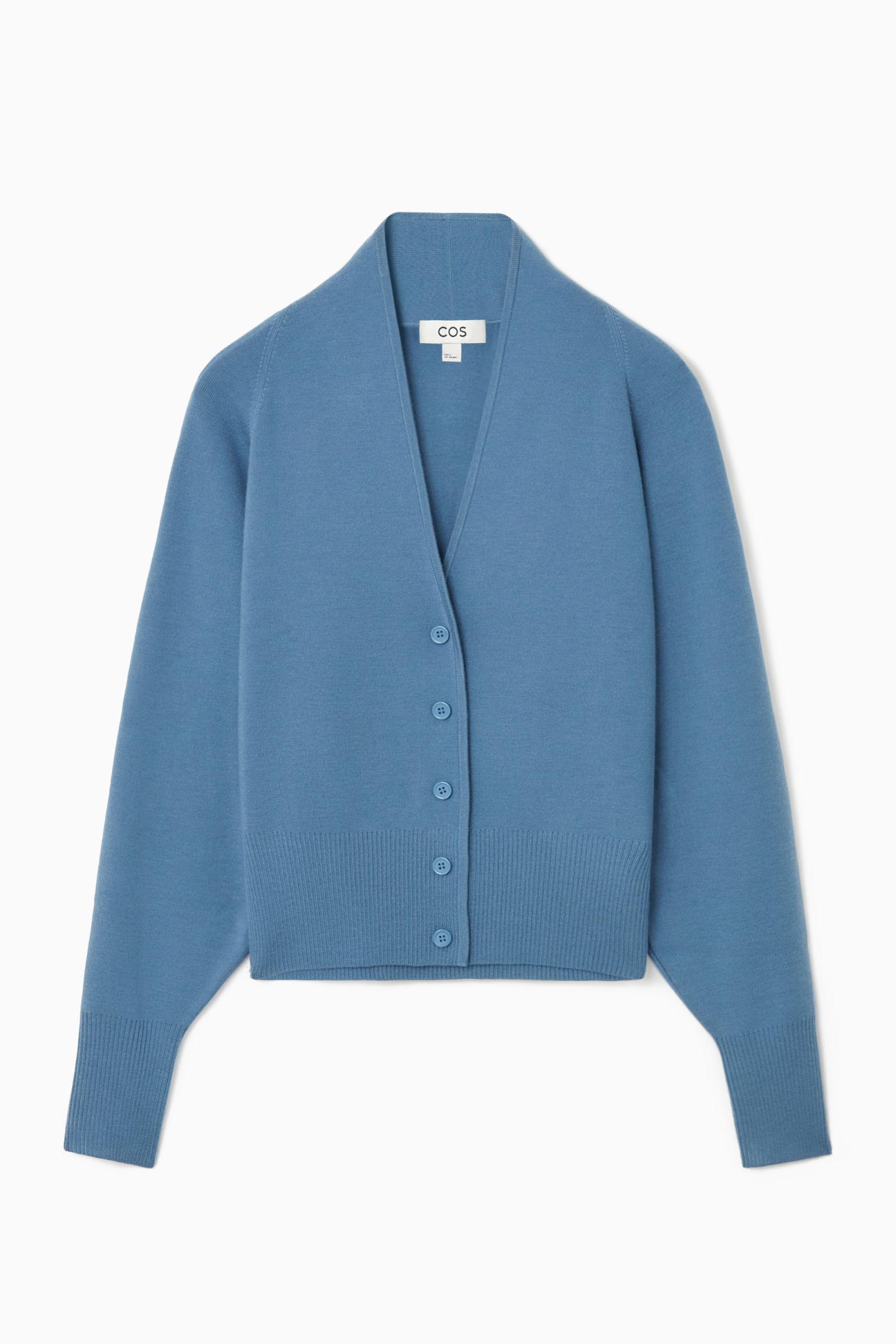 COS Waisted Knitted Cardigan in Blue | Lyst UK