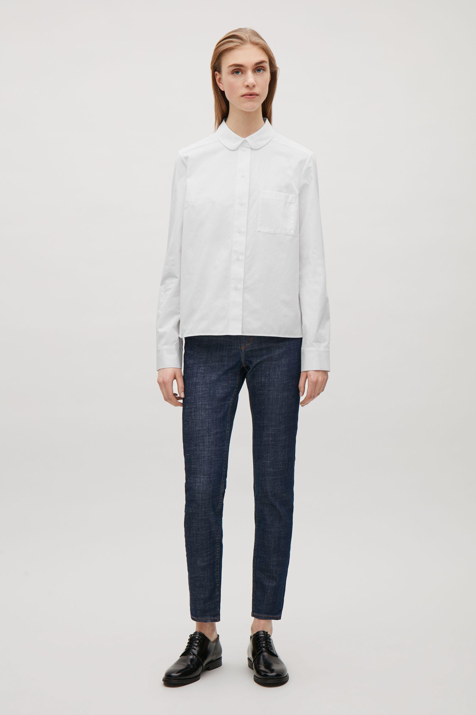 spøgelse Arabiske Sarabo lounge COS Round-collar Shirt in White | Lyst