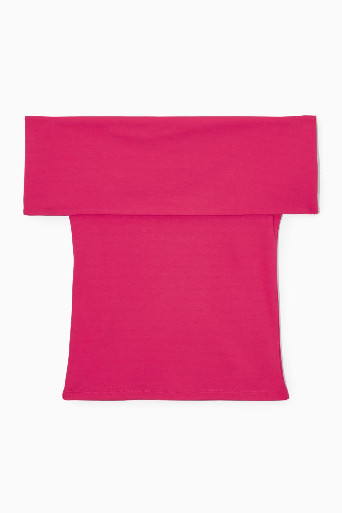 COS Off-the-shoulder Jersey Top in Pink | Lyst