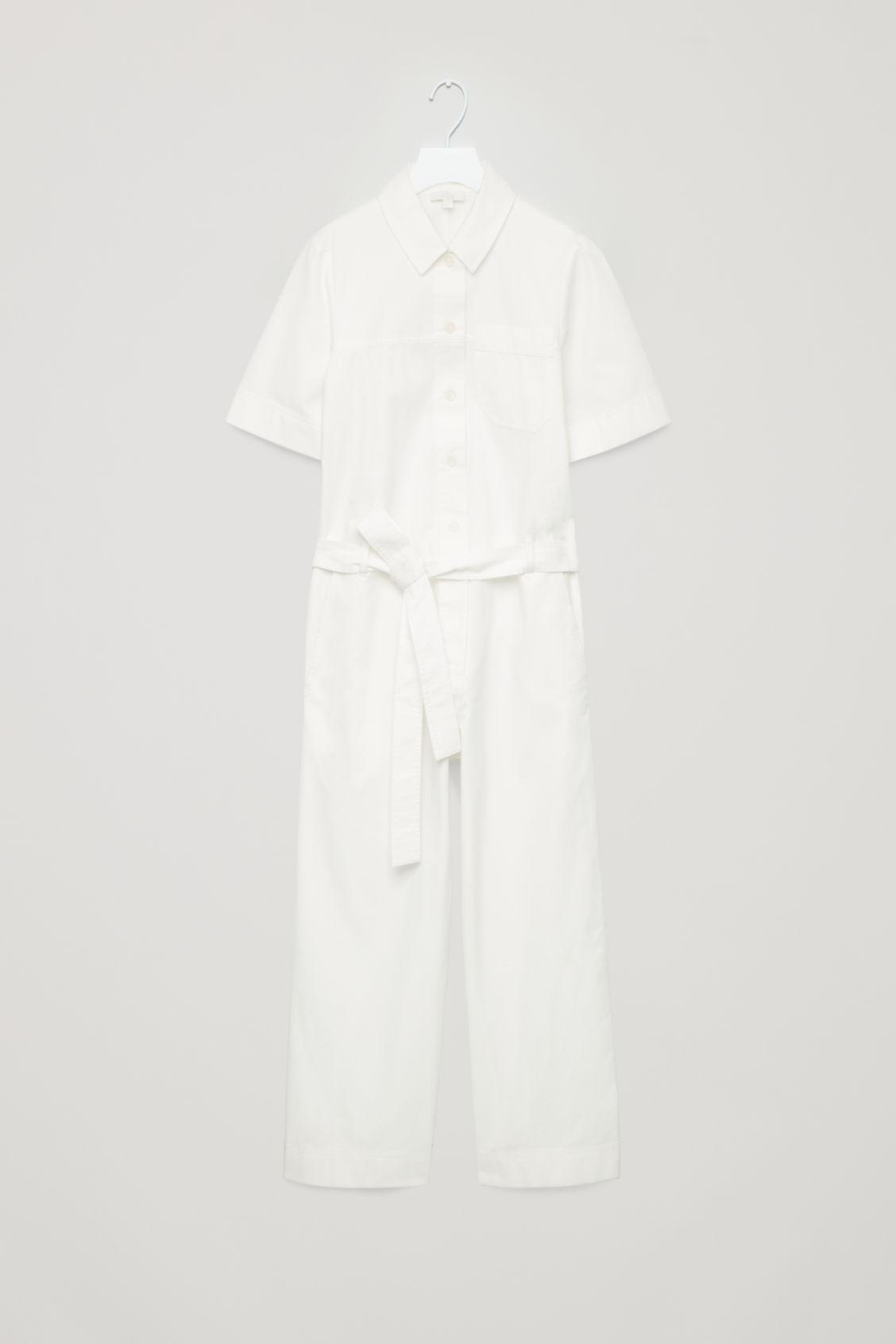cos white jumpsuit