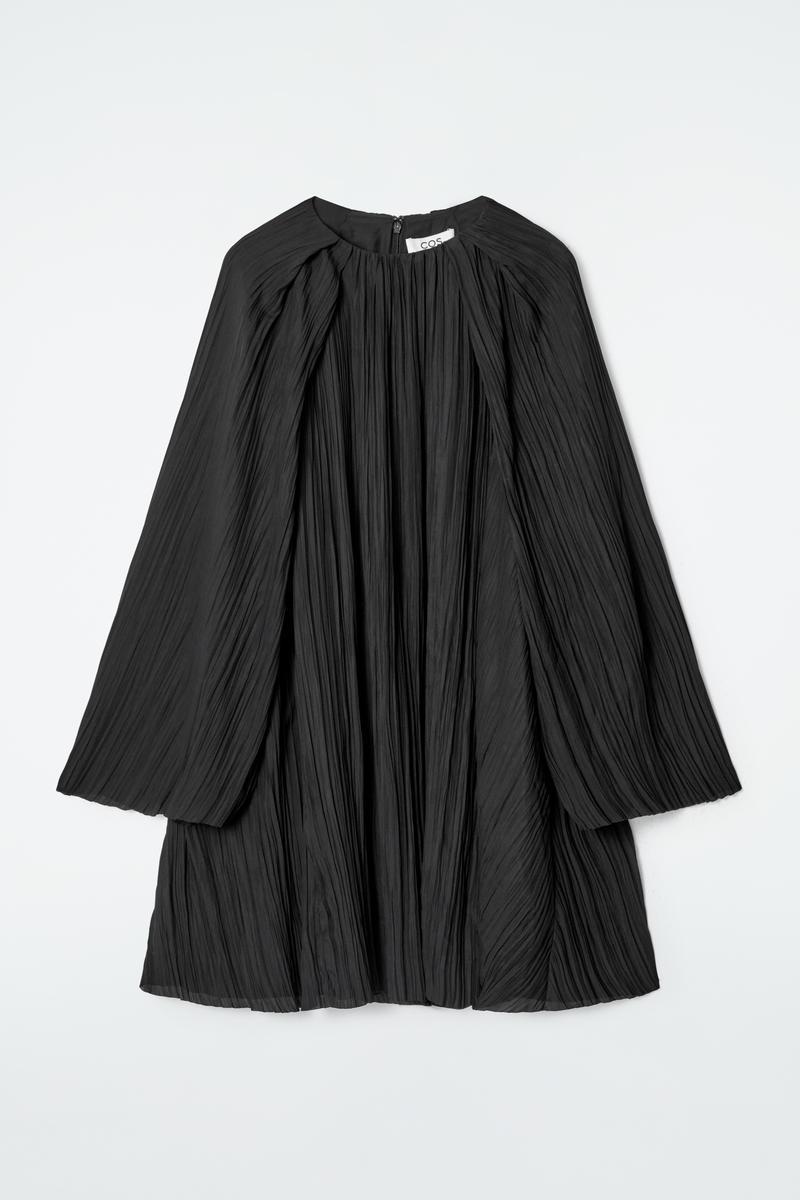 COS Pliss Mini Dress in Black | Lyst