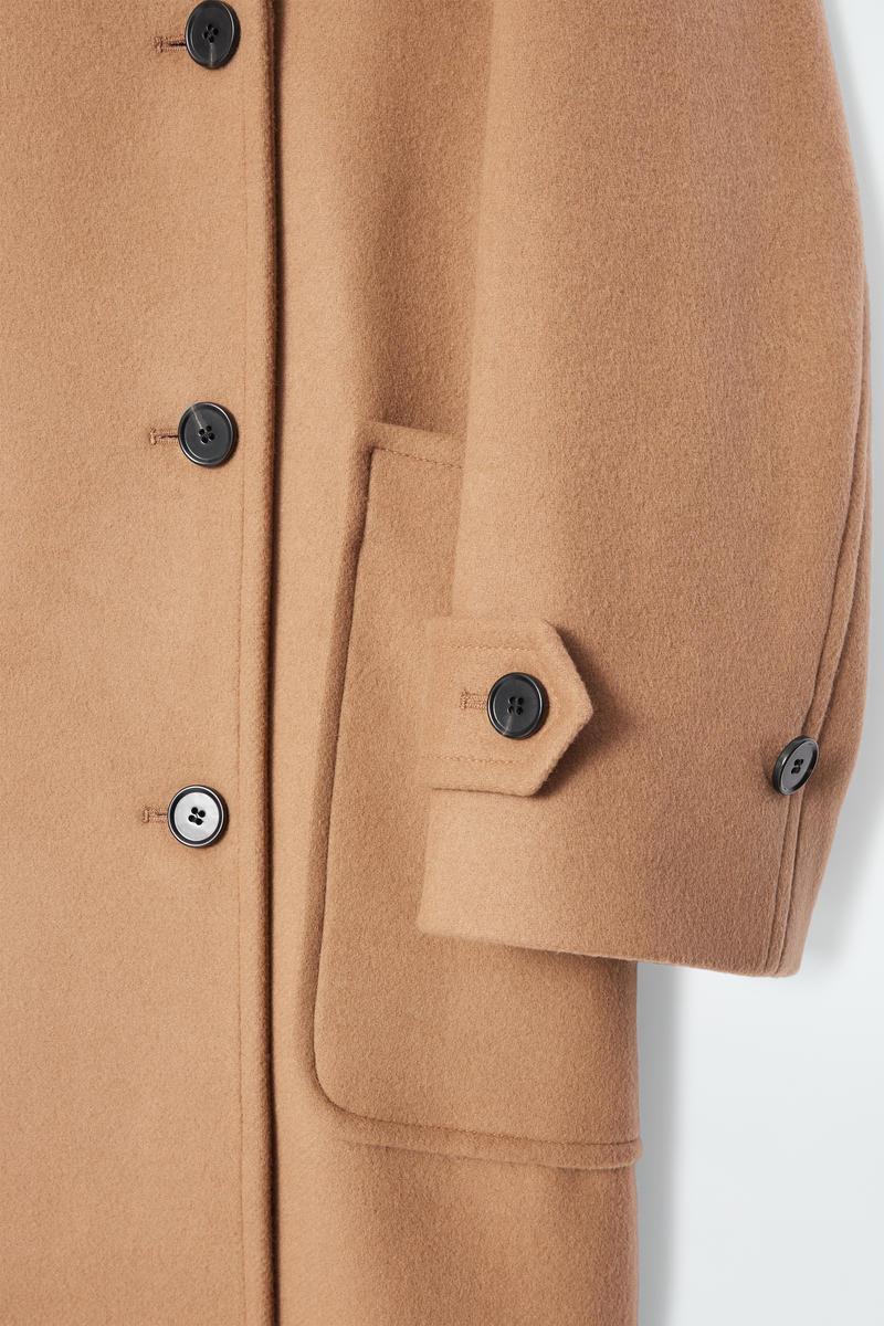 COS Hooded Wool Duffle Coat in Natural | Lyst