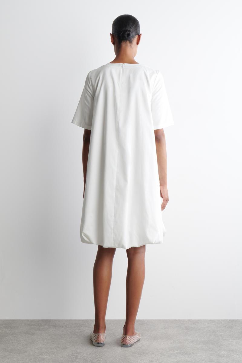 cos white mini dress COS Women's Buttoned Milano Knit Mini Dress in White | Cotton