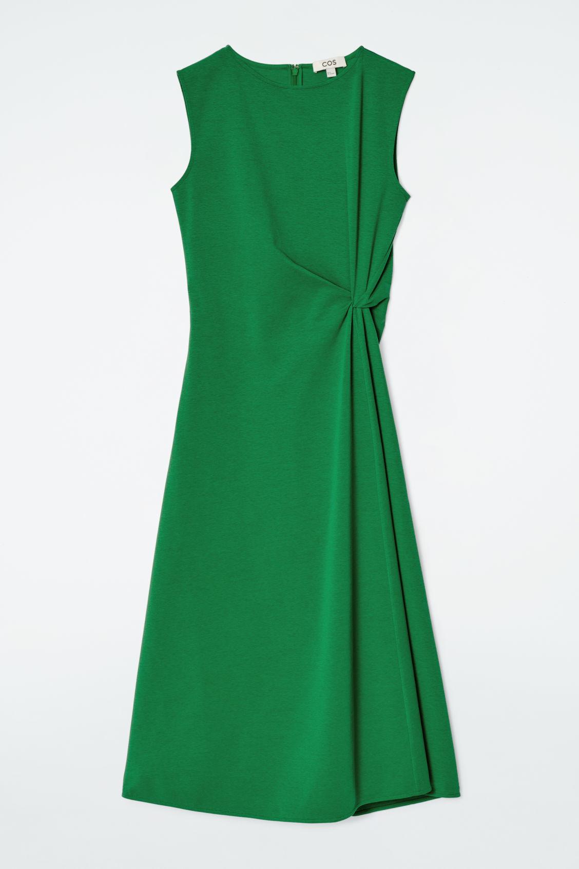 cos green silk dress COS Tiered Paisley-Jacquard Silk Maxi Dress