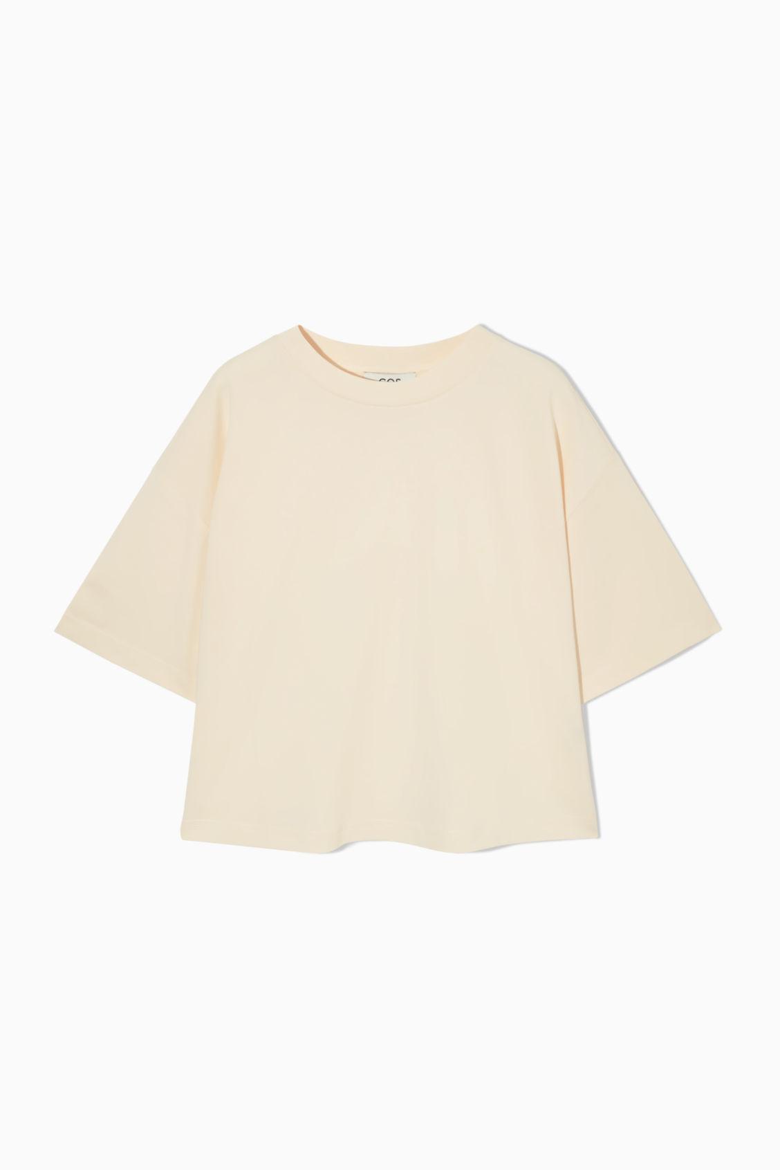 COS Cotton Relaxed-fit Cropped T-shirt in Orange | Lyst