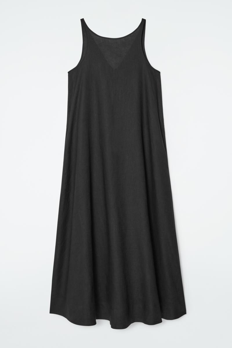 COS A-line Linen Maxi Dress in Black | Lyst COS A-line Linen Maxi Dress in Black | Lyst