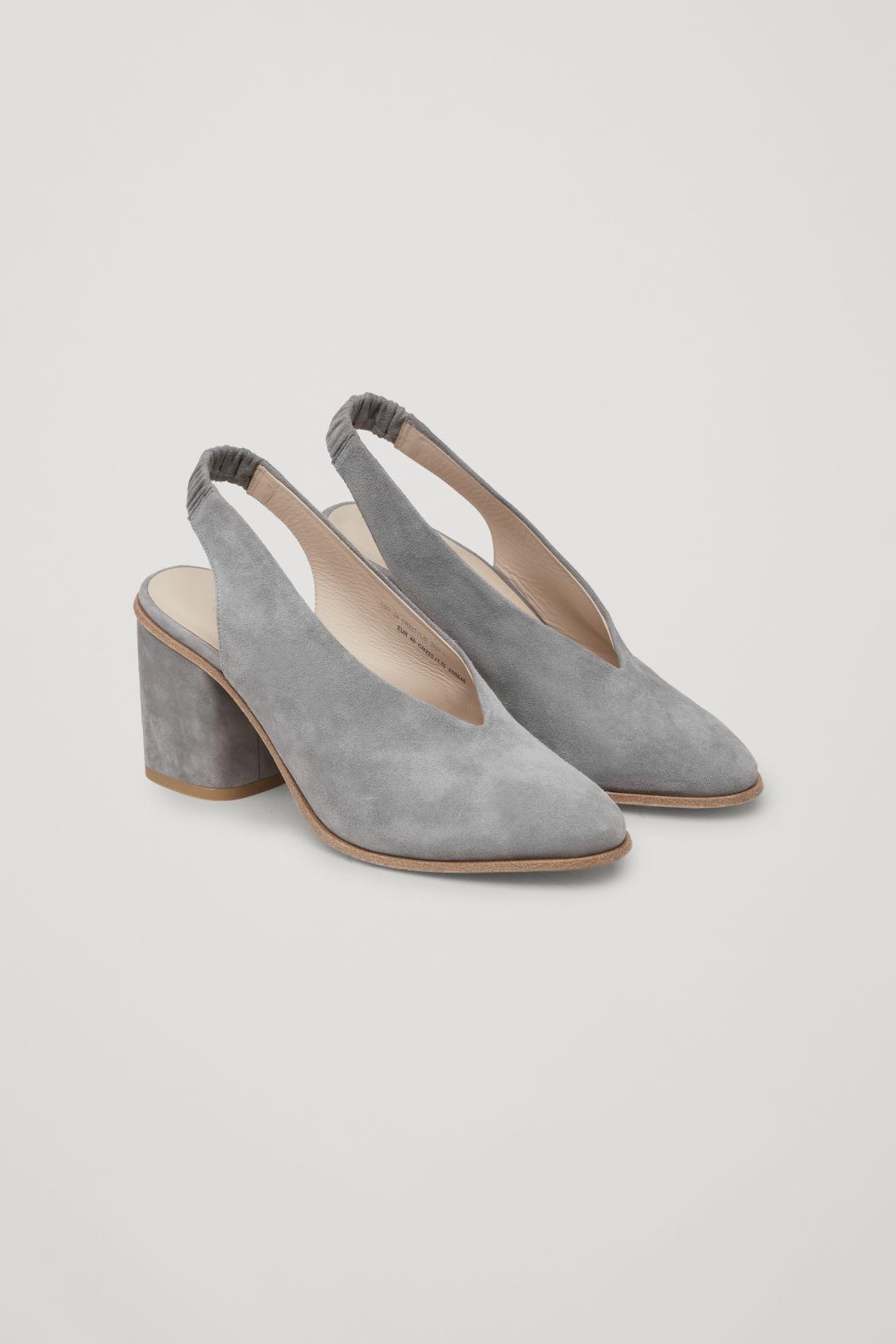 COS Suede Slingback Heels in Grey (Gray) - Lyst