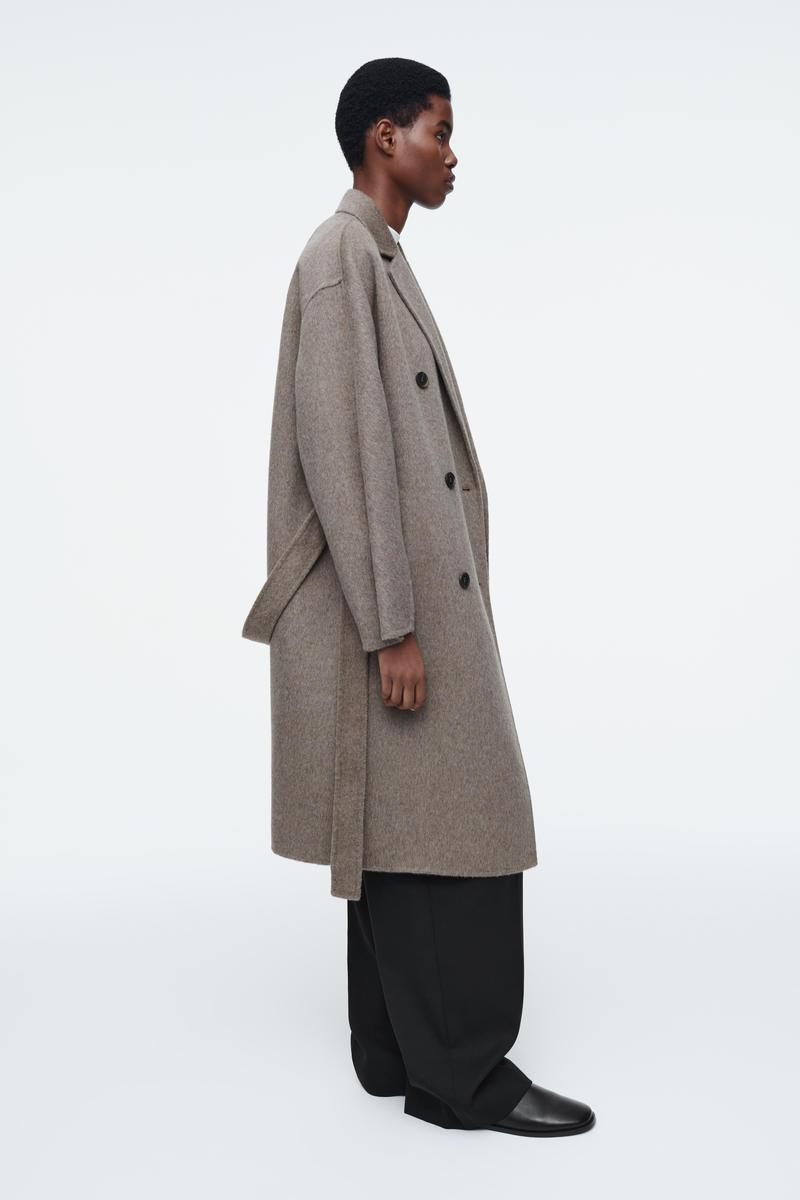 COS Oversized Double-breasted Wool Coat in Brown | Lyst