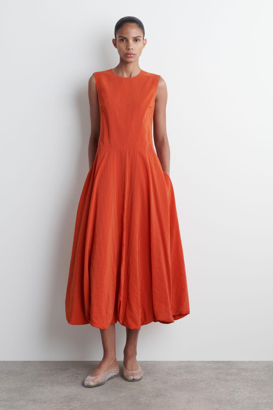 cos sleeveless bubble hem midi dress SLEEVELESS BUBBLE-HEM MIDI DRESS