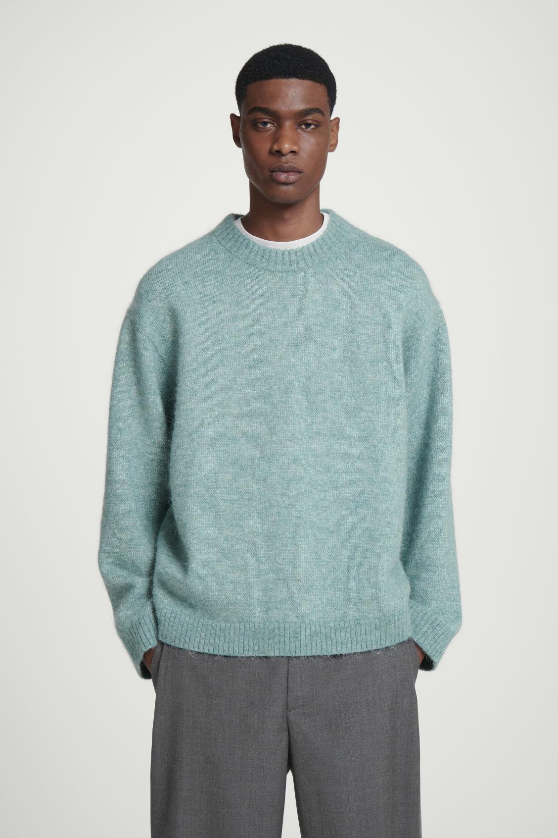COS Oversized Alpaca-blend Sweater in Blue for Men | Lyst