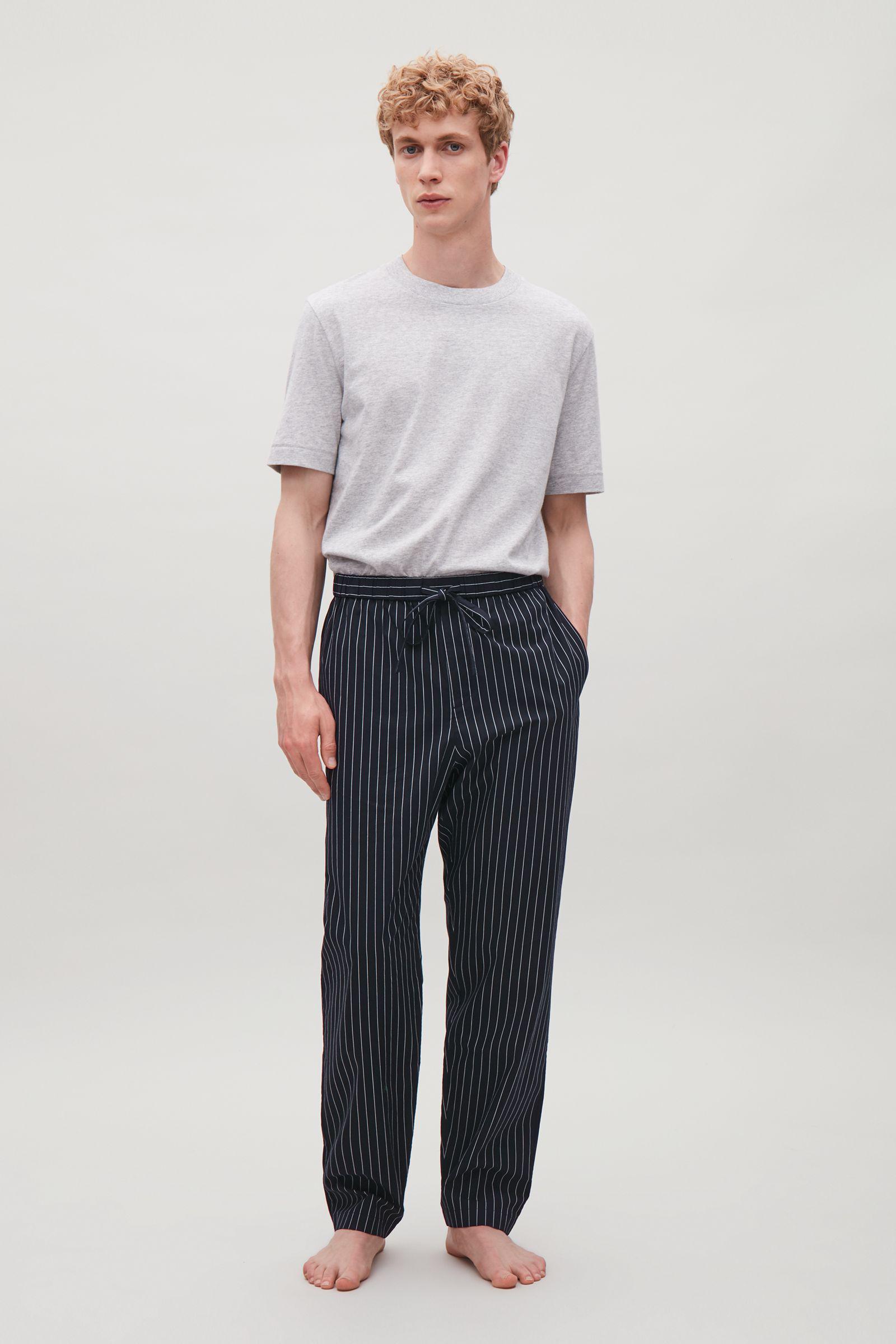 COS Cotton Striped Pyjama Bottoms in Navy (Blue) for Men - Lyst