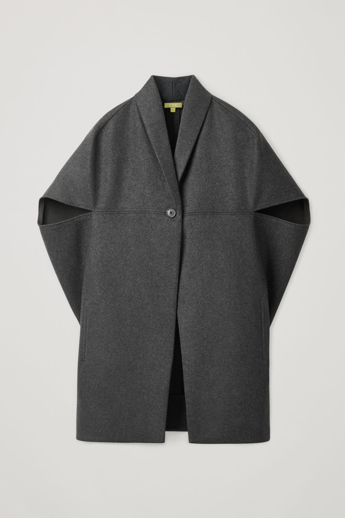 gray cape coat