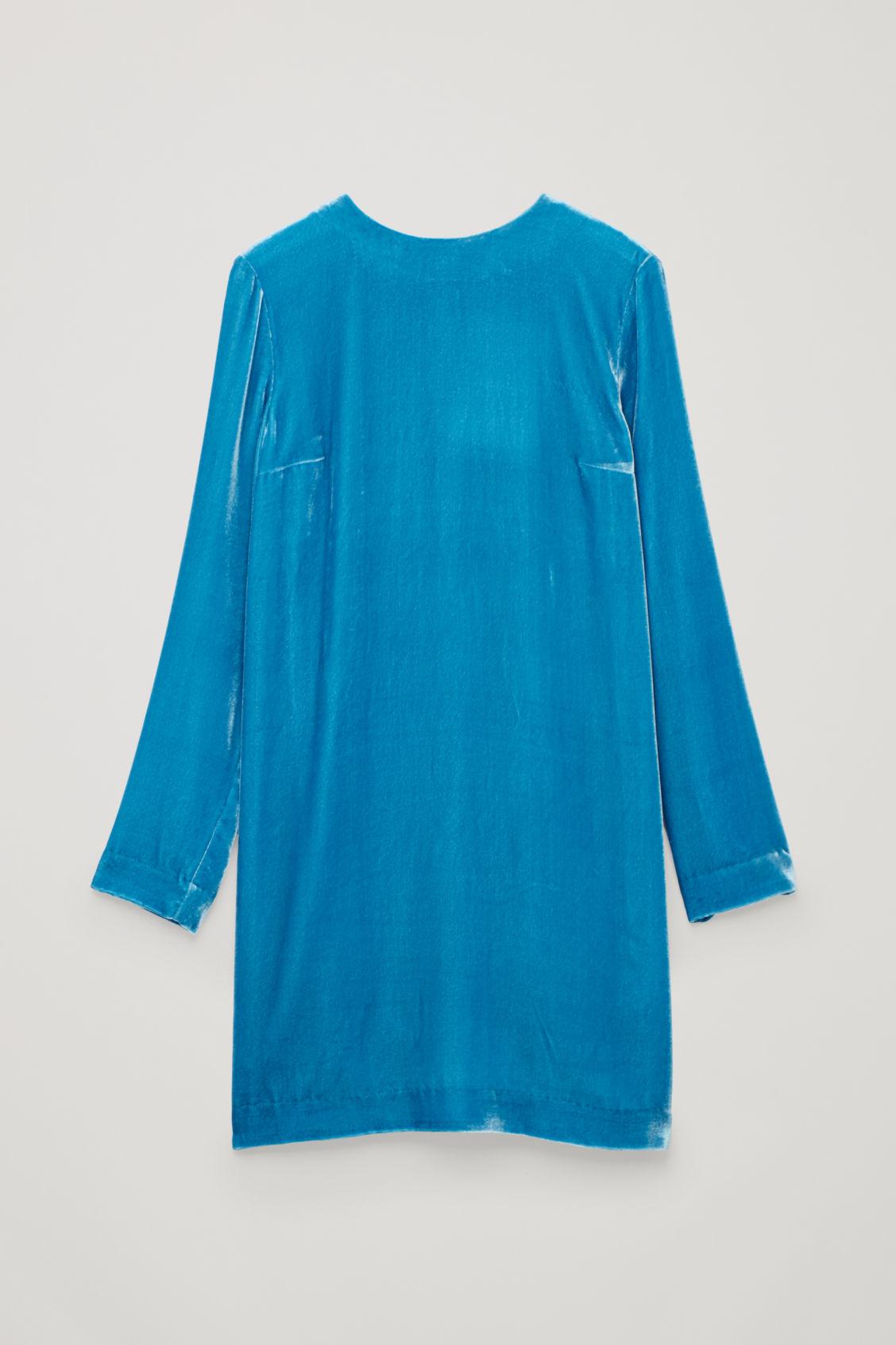 cos blue velvet dress