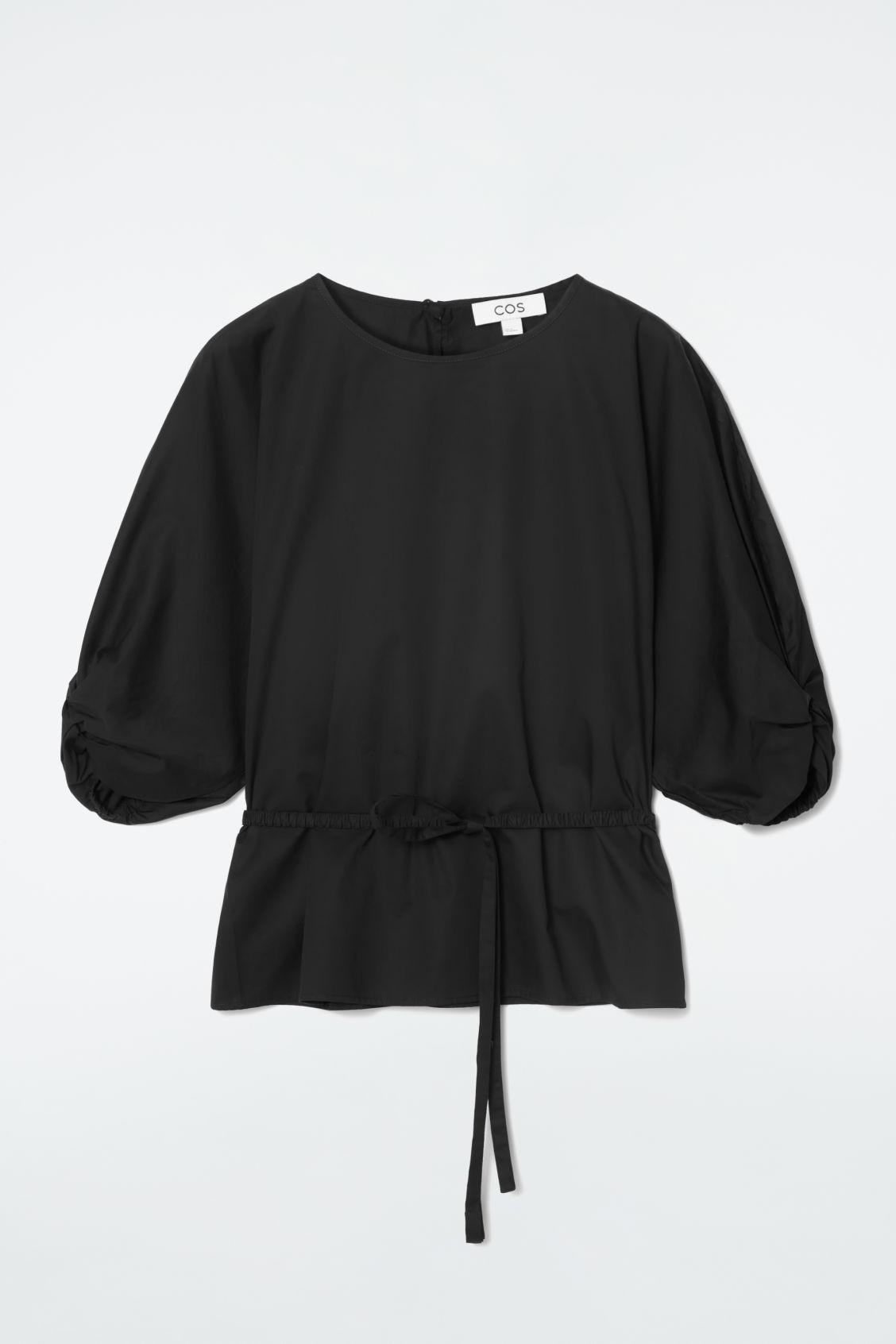 COS Belted Puff-sleeve Blouse in Black | Lyst COS Belted Puff-sleeve Blouse in Black | Lyst