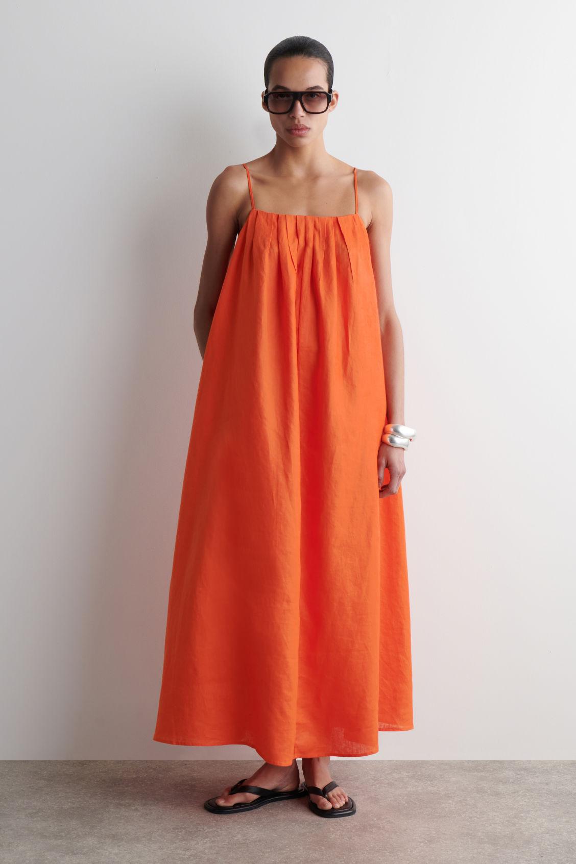 cos linen maxi dress COS A-Line Linen Maxi Dress