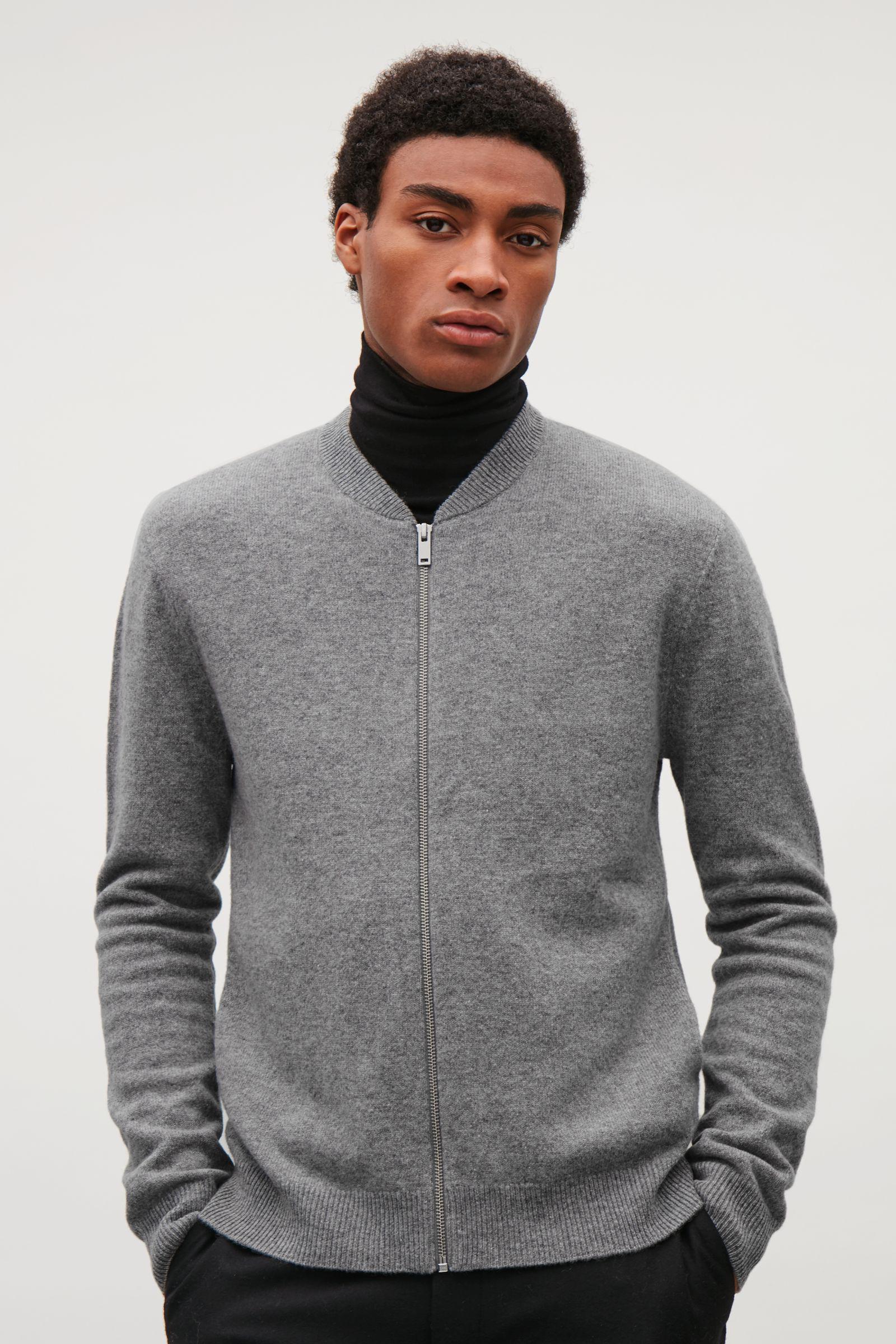 wool zip up cardigan