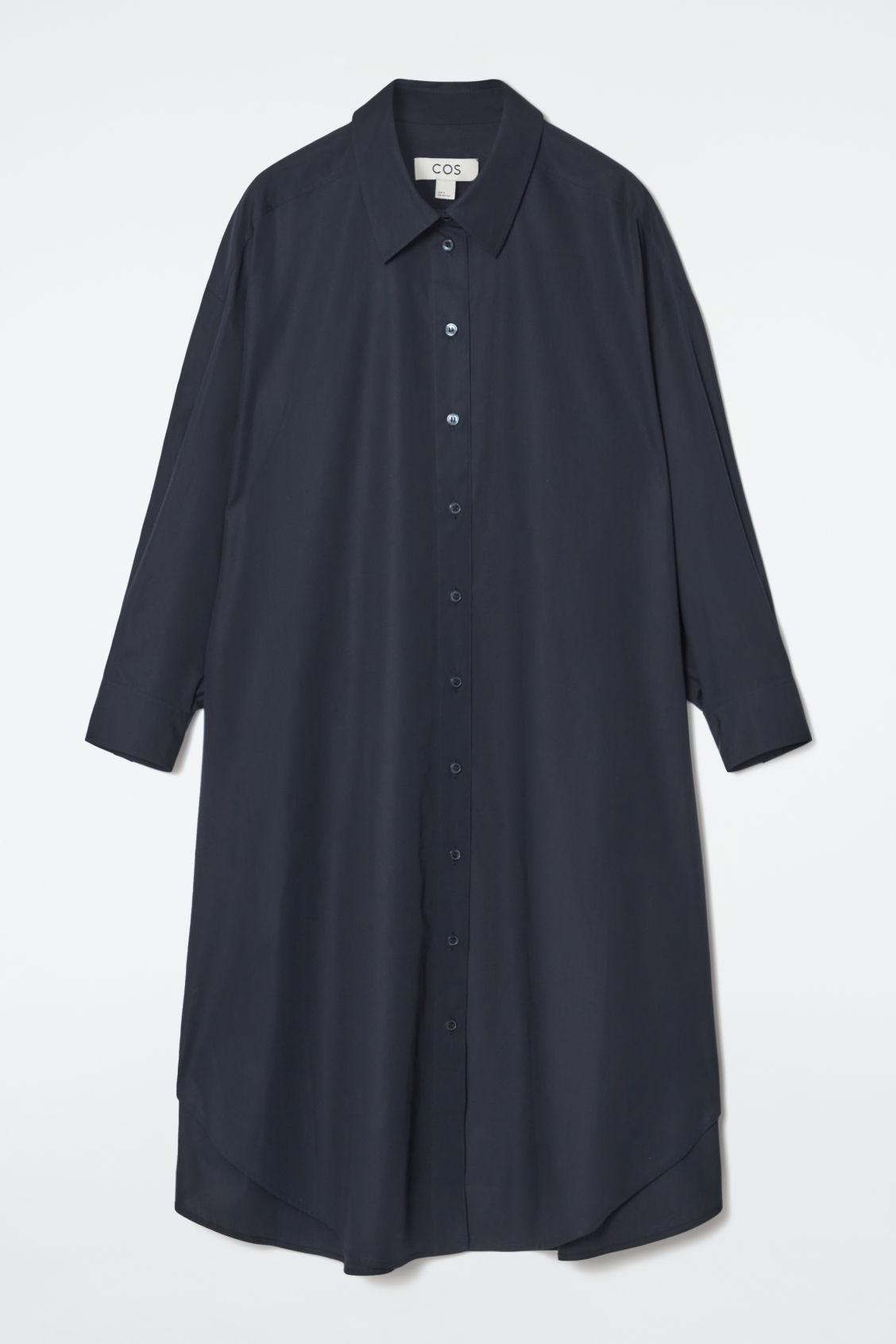 COS Oversized Draped Shirt Dress in Blue | Lyst