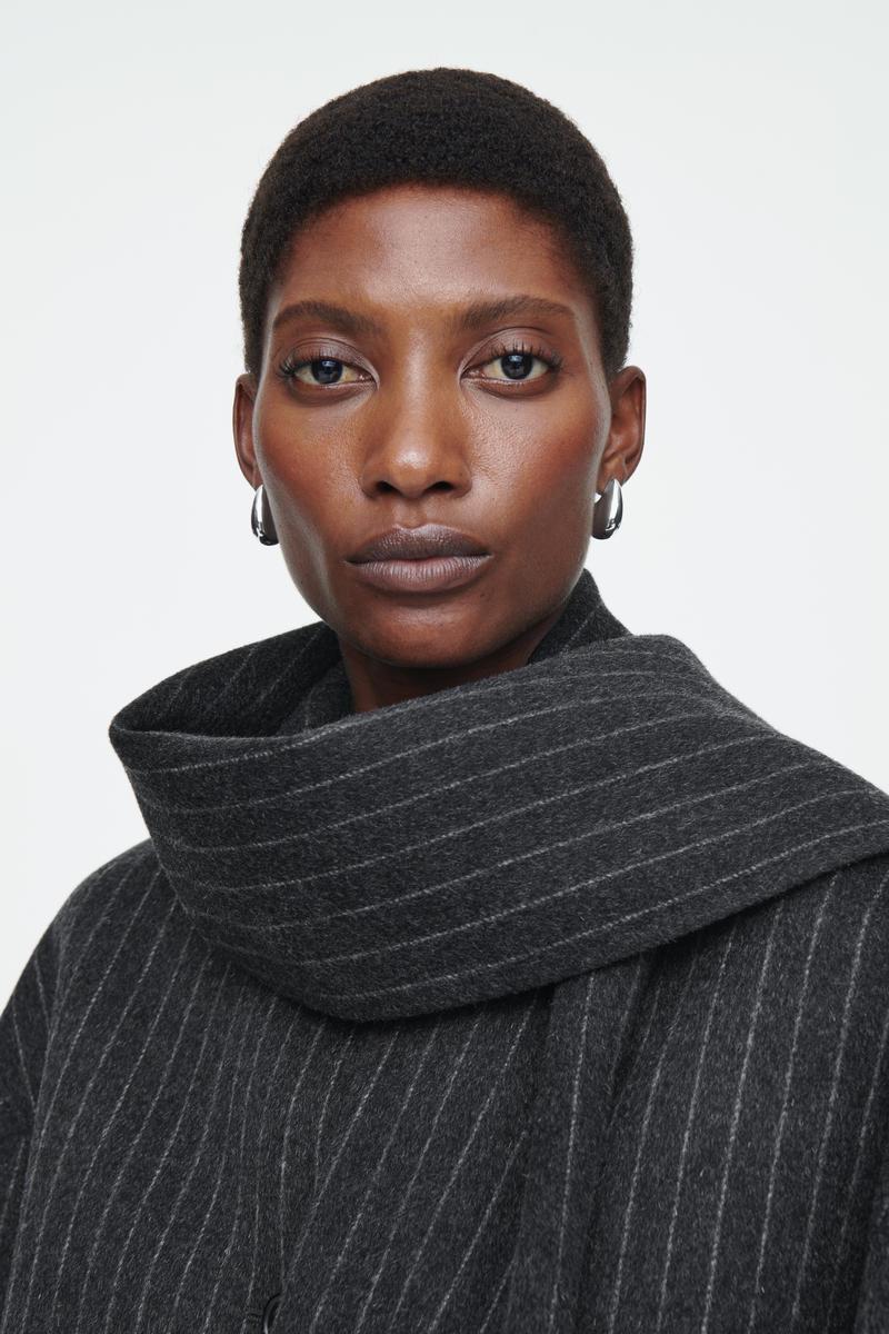 COS Oversized Wool-blend Scarf Jacket in Black | Lyst