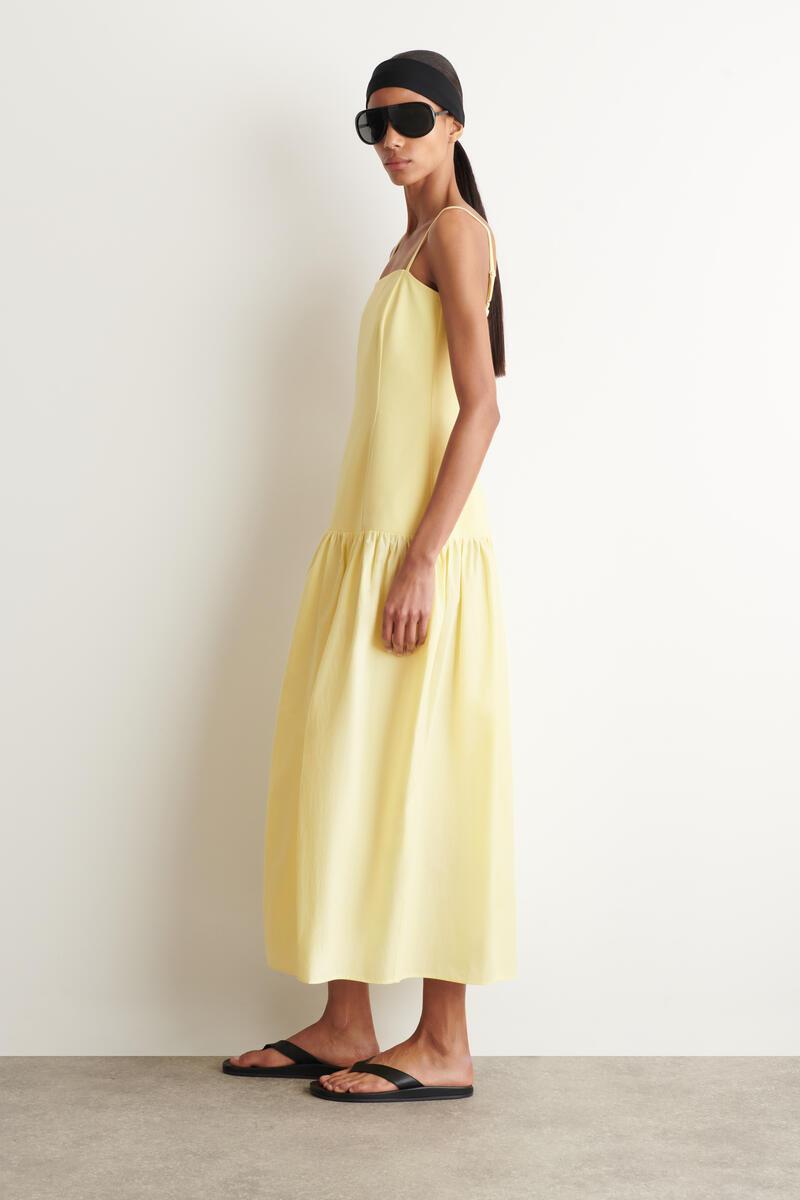 cos yellow maxi dress COS Printed Silk-lend Maxi Dress