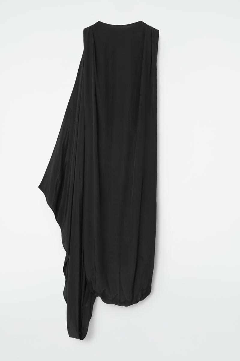 cos draped bubble midi dress COS Draped Bubble Midi Dress in Black