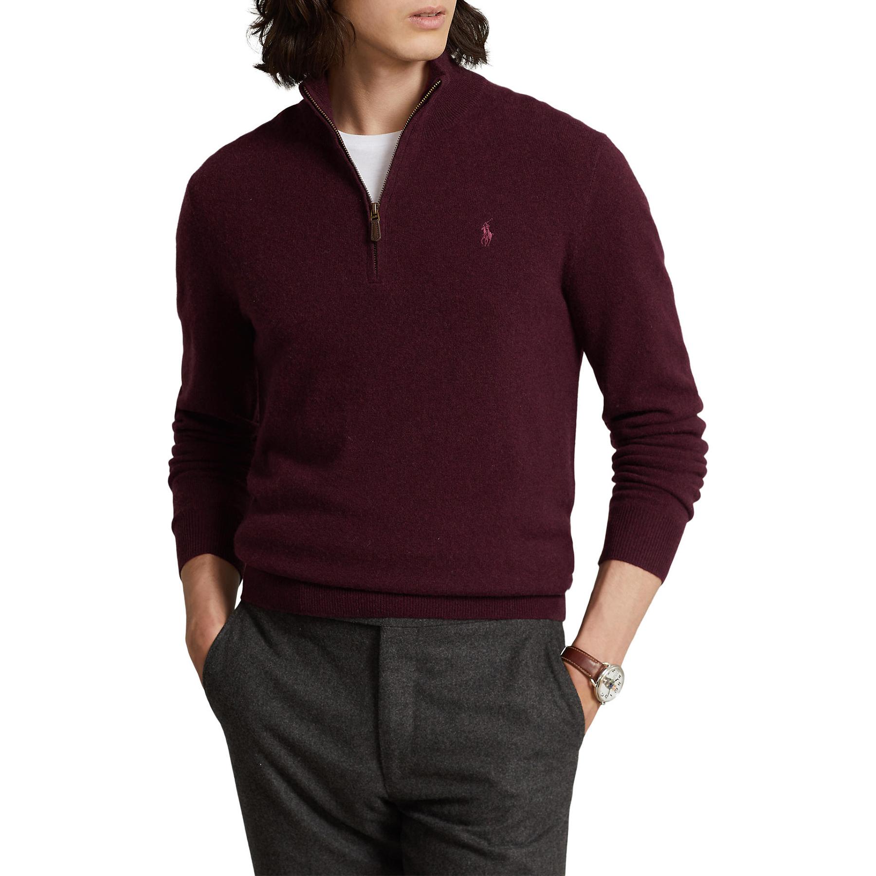 meesterwerk Leuren Kruipen Polo Ralph Lauren Wool Quarter Zip Sweater in Purple for Men | Lyst
