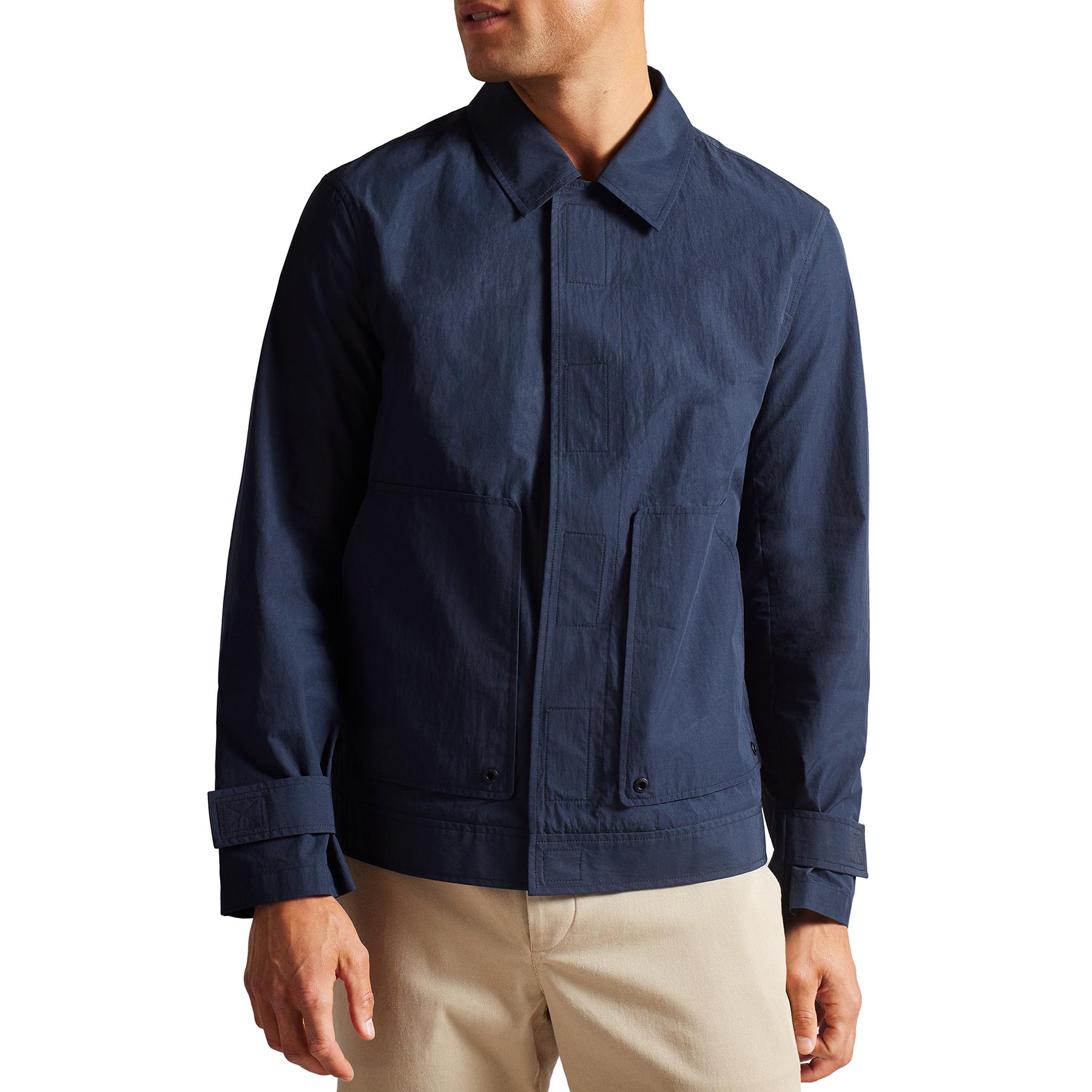 Ted Baker Wicken Short Velcro Packaway Jacket in Navy (Blue) for Men
