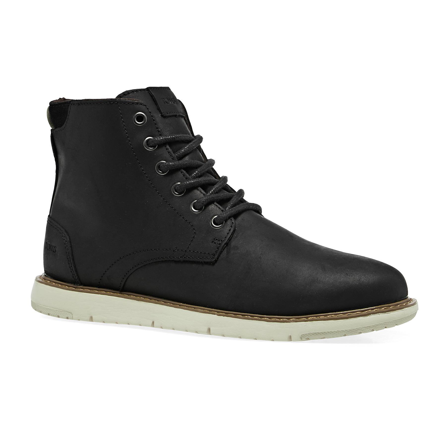 TOMS Leather Hillside Boots in Black 