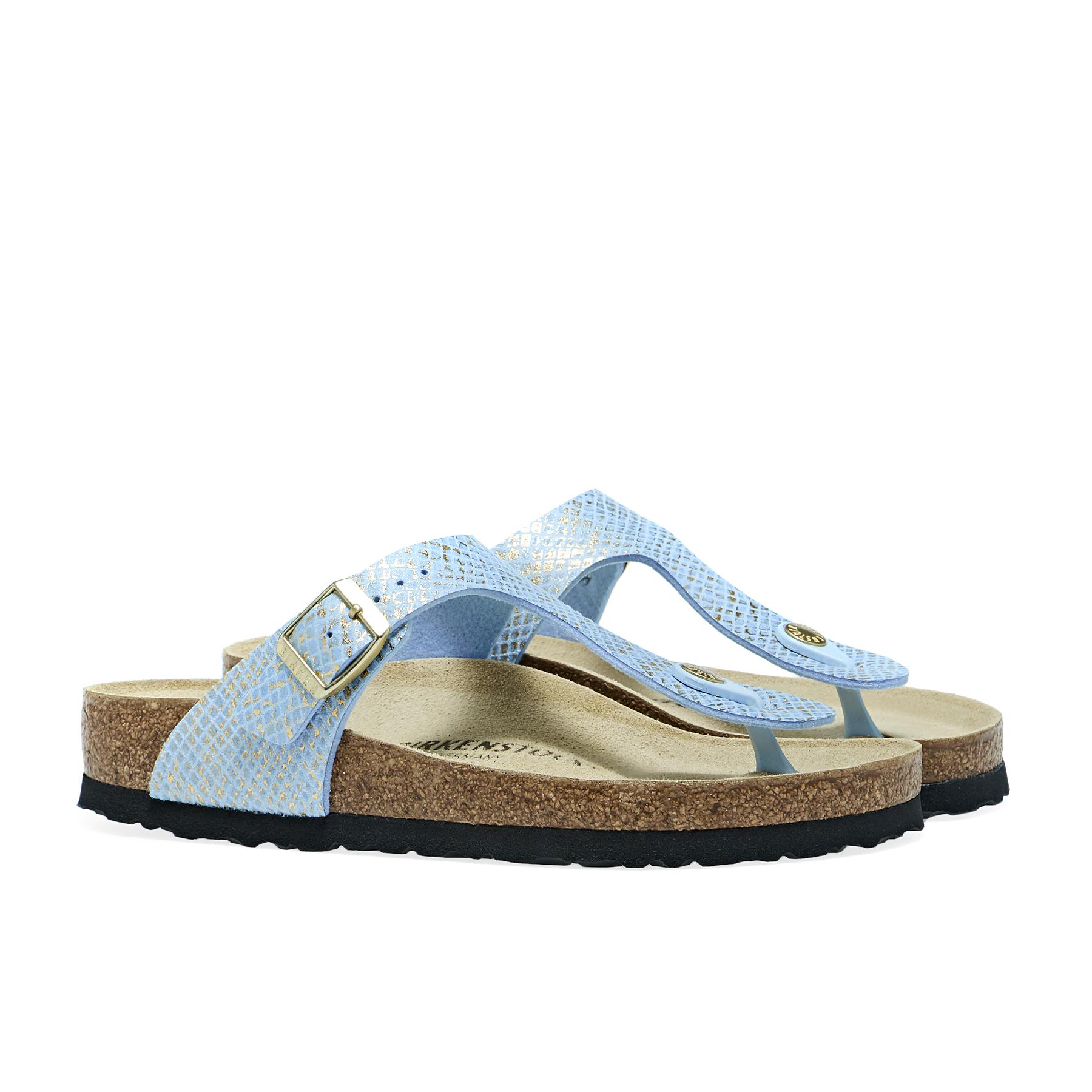 Birkenstock Gizeh Micro Fibre Sandals in Dusty Blue (Blue) | Lyst UK